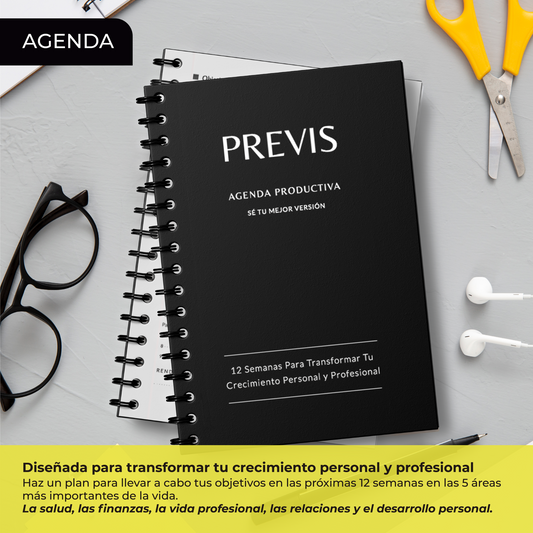 Agenda Productiva - Productividad y Organizadora Diaria, Semanal y Mensual con Objetivos, Propósitos y Retos