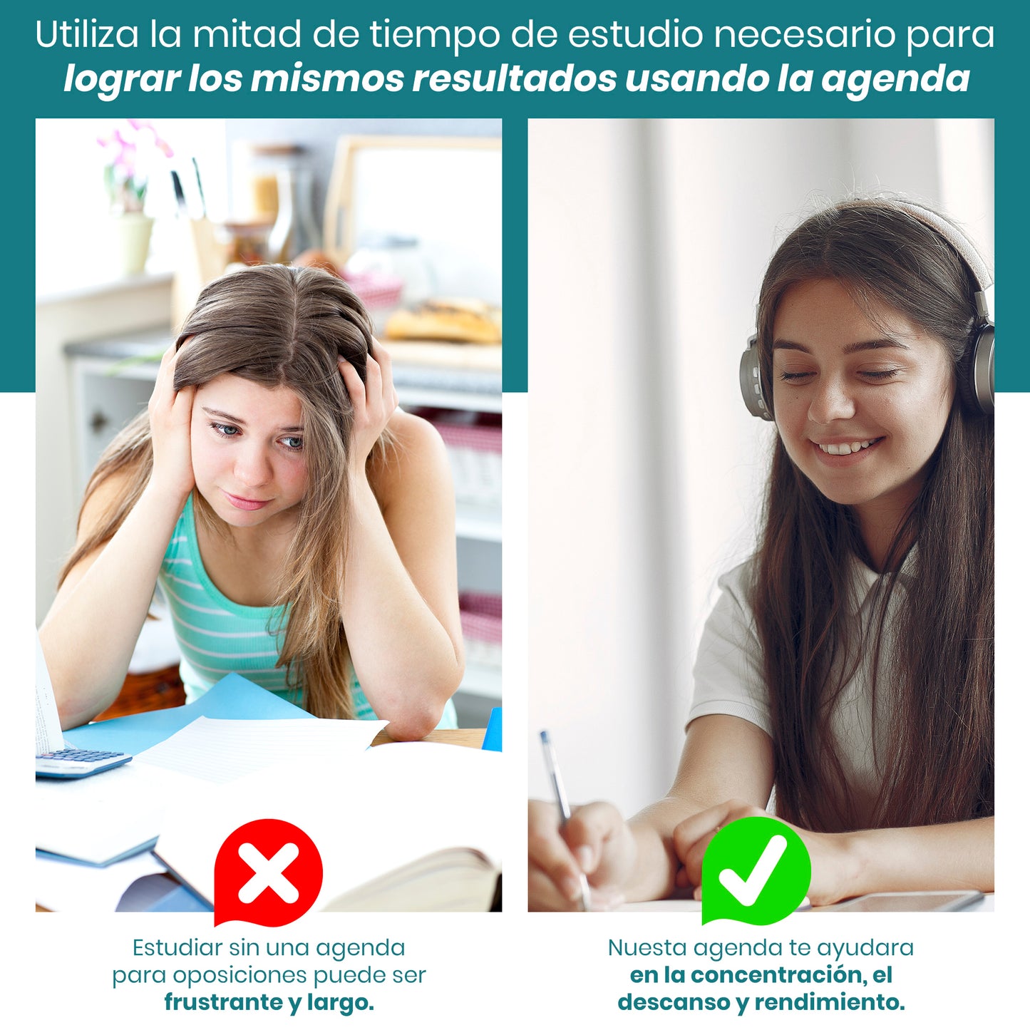 Agenda Oposiciones A5 para Estudio Optimizado - Organizador Oposiciones - Agenda Opositor