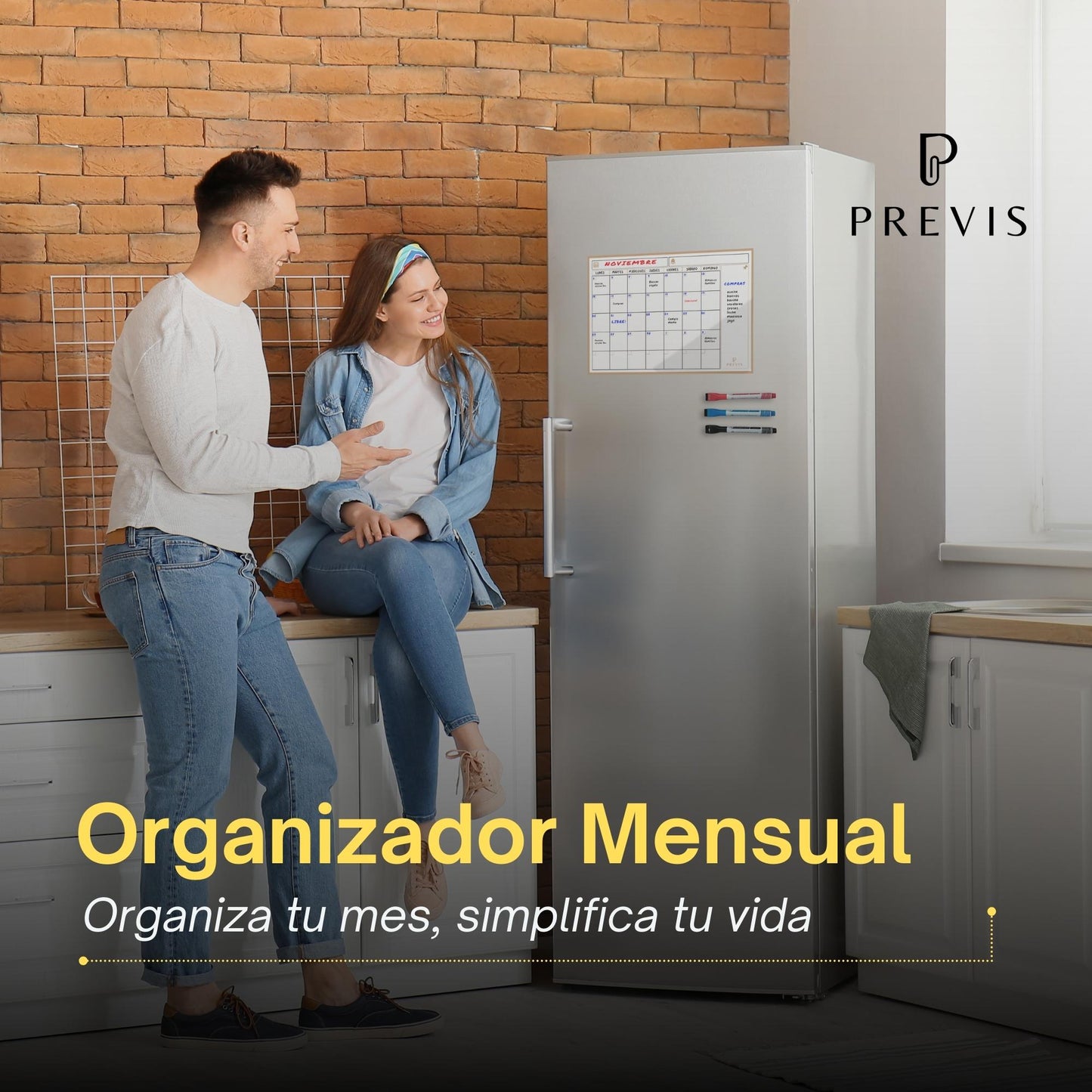 Calendario Magnetico Nevera A4 con Rotuladores Premium - Planificador Mensual Magentico para Organizar Mes, Familia, Citas y Eventos