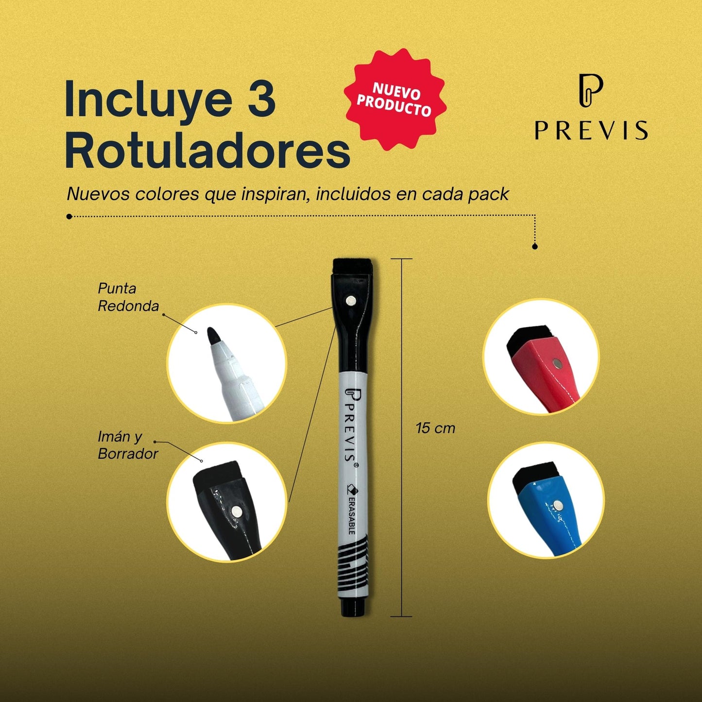 Calendario Magnetico Nevera A4 con Rotuladores Premium - Planificador Mensual Magentico para Organizar Mes, Familia, Citas y Eventos