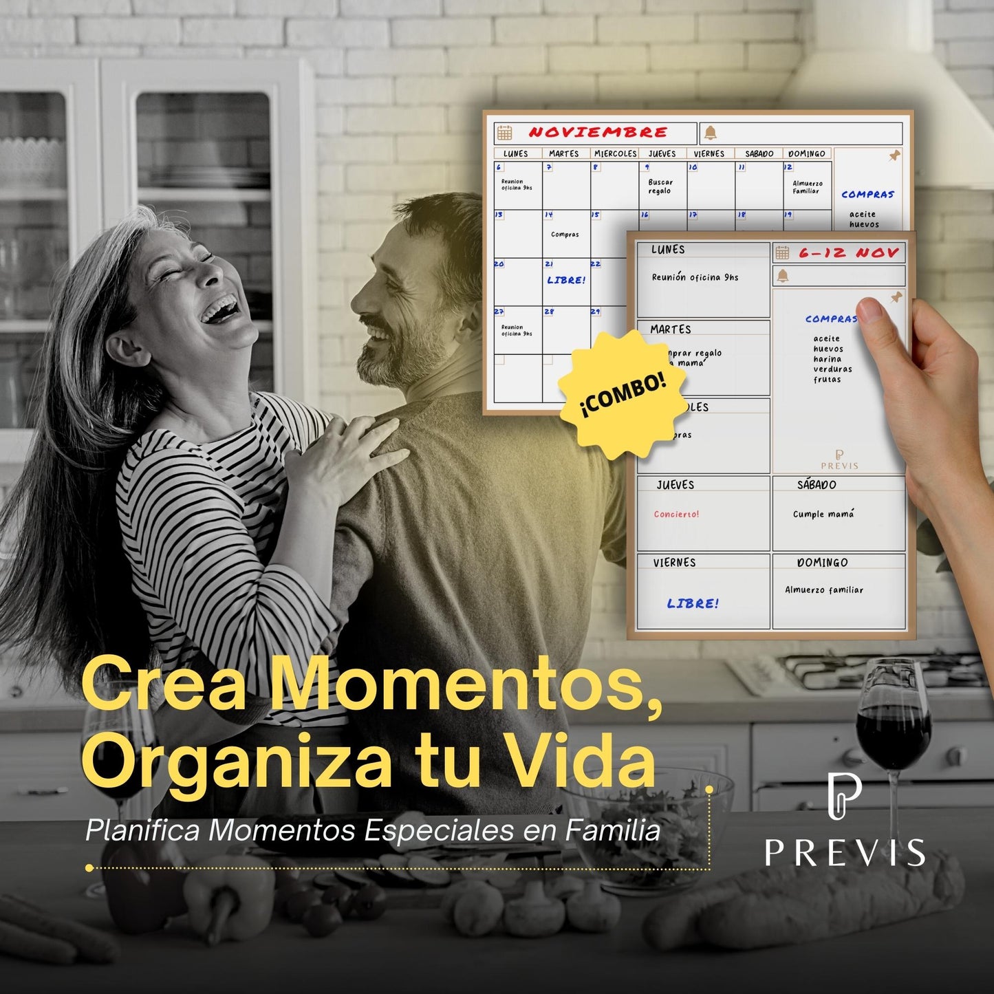 Pack Calendario Magnético Mensual A4 + Planificador Semanal Magnético A4 para Nevera - Organizador - Planificador Jornada, Menú, Compra, Rutina, Estudios, Tareas, Trabajo.