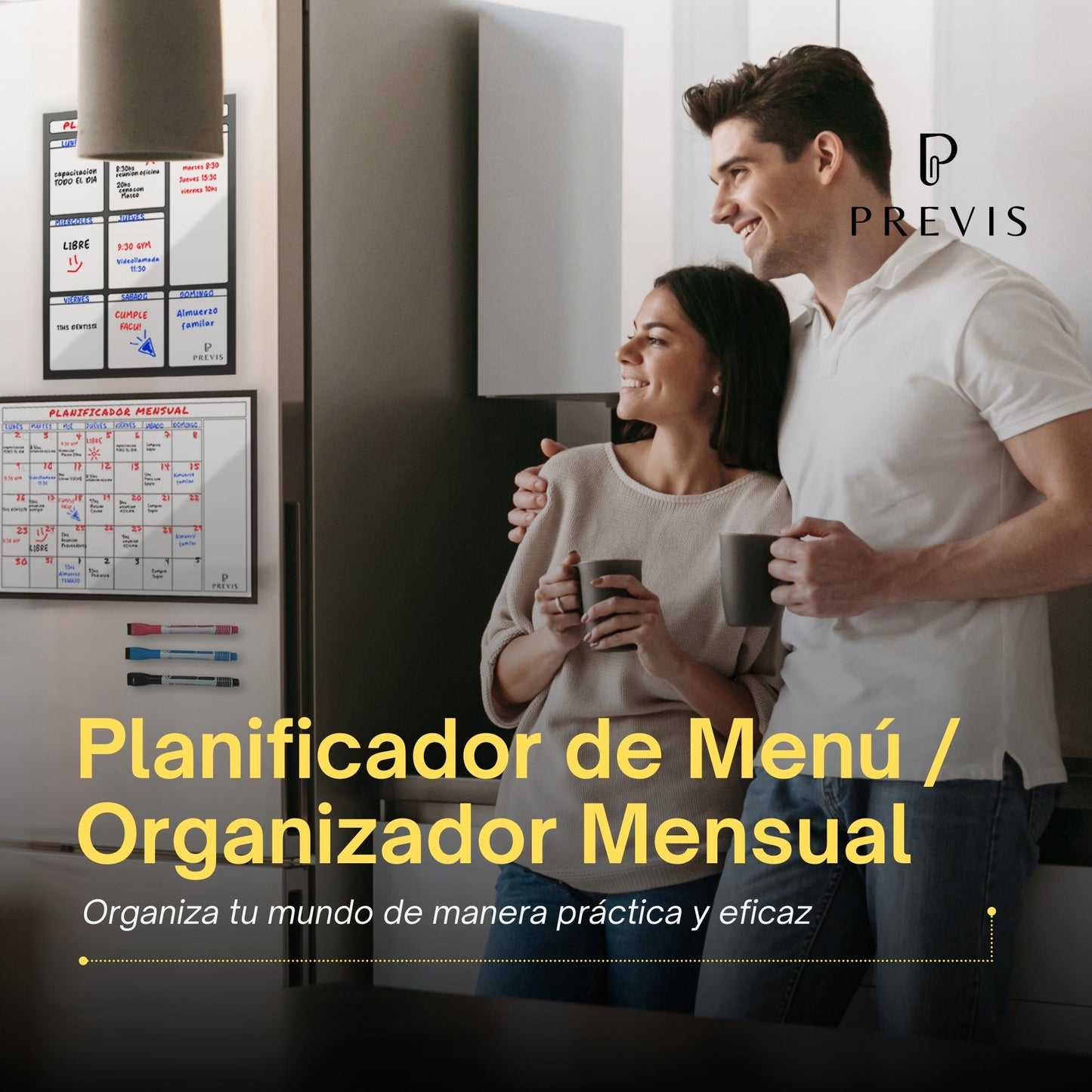 Pack A3 Calendario Magnético Mensual + Planificador Semanal Magnético para Nevera y Escritorio - Organizador con Imán - Planificador Jornada, Menú, Compra, Rutina, Estudios, Tareas, Trabajo.