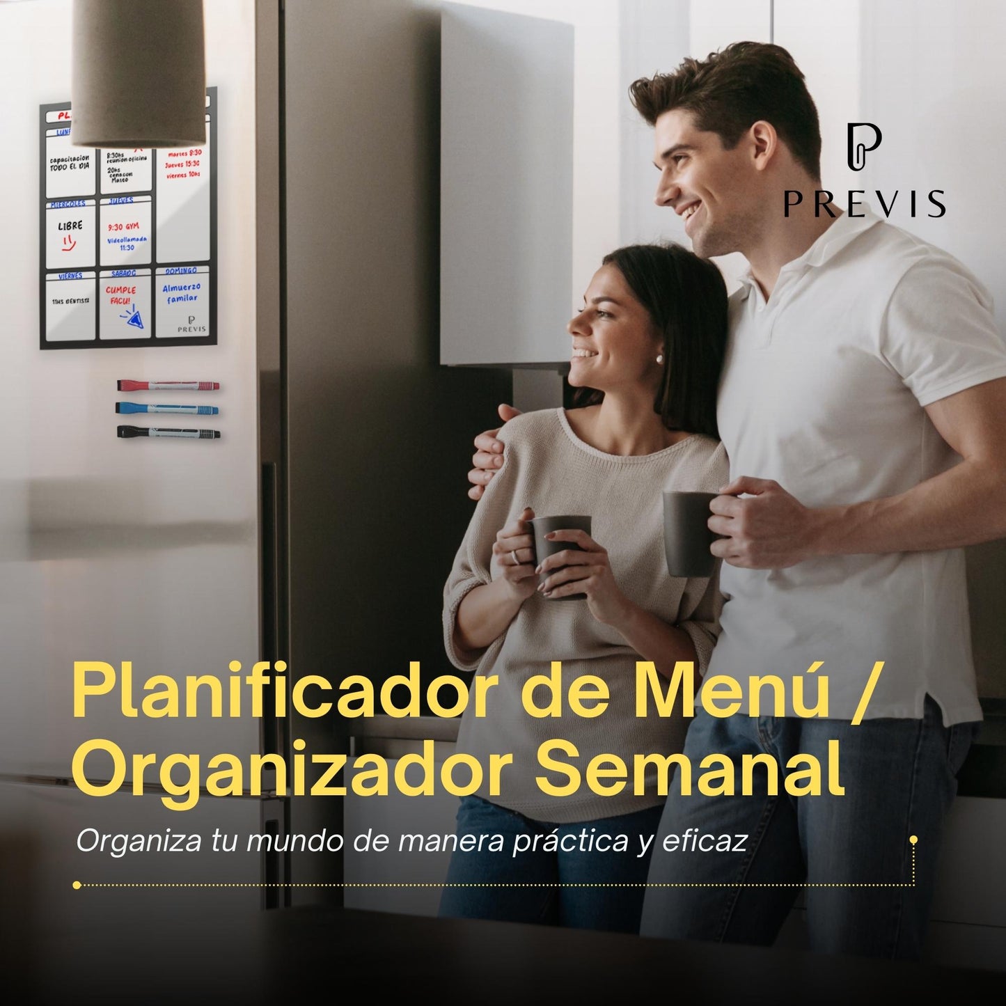 Pizarra Semanal Magnética para Nevera A4 21X29CM + 4 Rotuladores