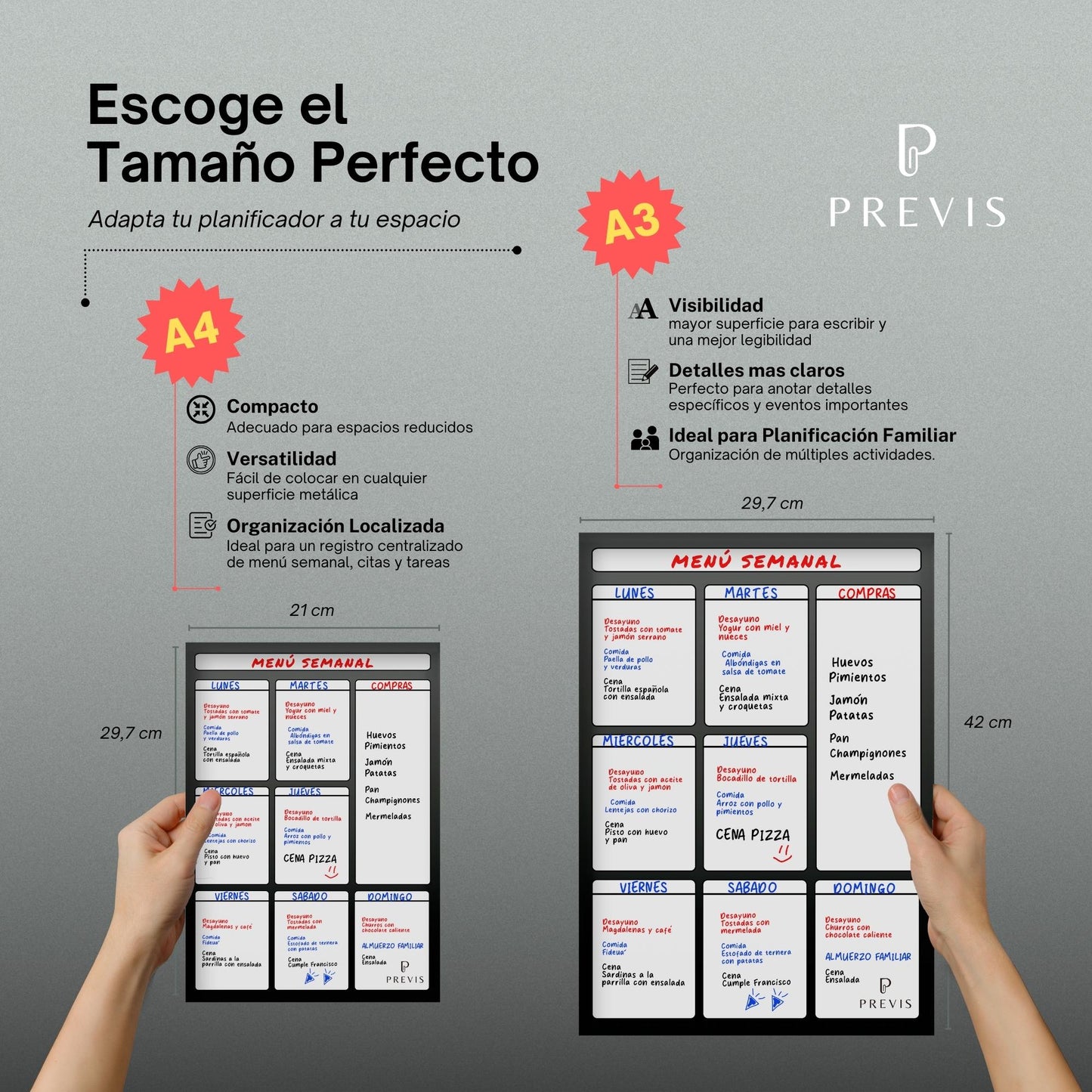 Pizarra Semanal Magnética para Nevera A4 21X29CM + 4 Rotuladores