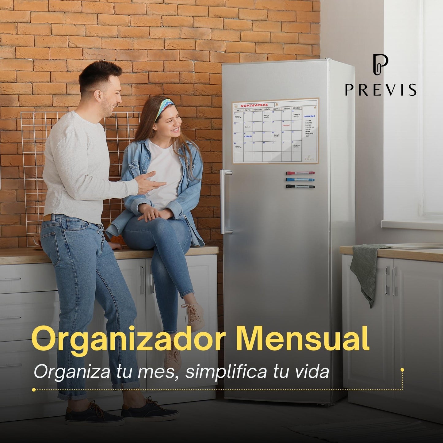 Calendario Magnetico Nevera A3 con Rotuladores Premium - Planificador Mensual Magentico para Organizar Mes, Familia, Citas y Eventos
