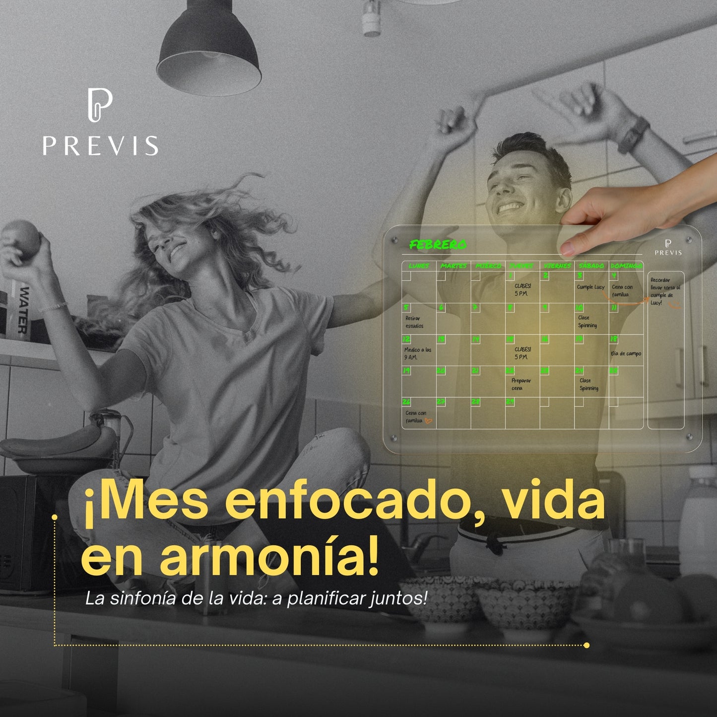 Calendario Magnetico Nevera Transparente Acrilico A4 con 4 Rotuladores Punta Extra Fina - Pizarra Transparente Nevera Magnetica Mensual Acrilica - Planifica el Mes con Estilo