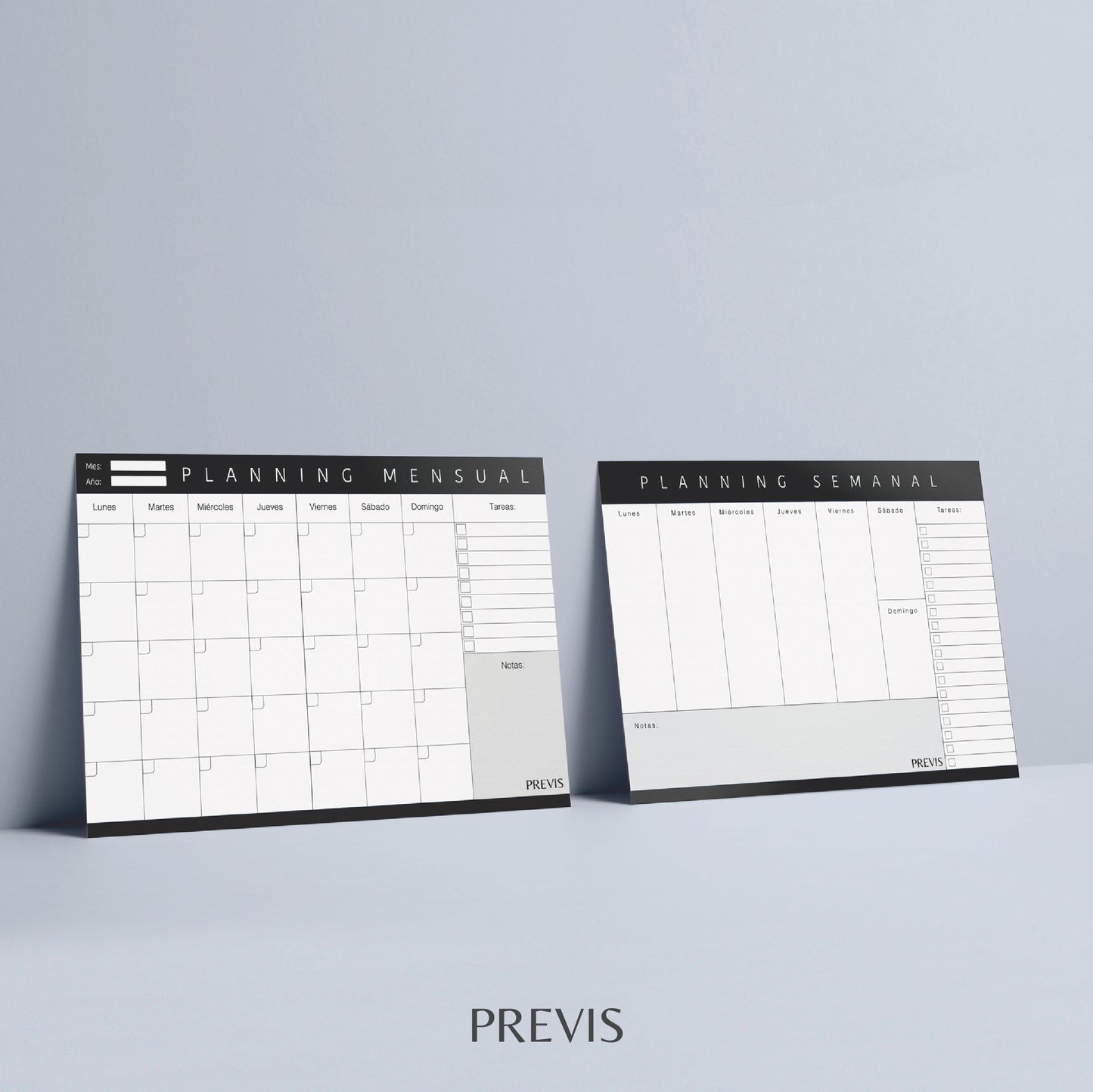 Combo Planificador Semanal + Planificador Mensual A4 - Organizador de Escritorio - Ideal Para Oposiciones, Estudios, Trabajo.