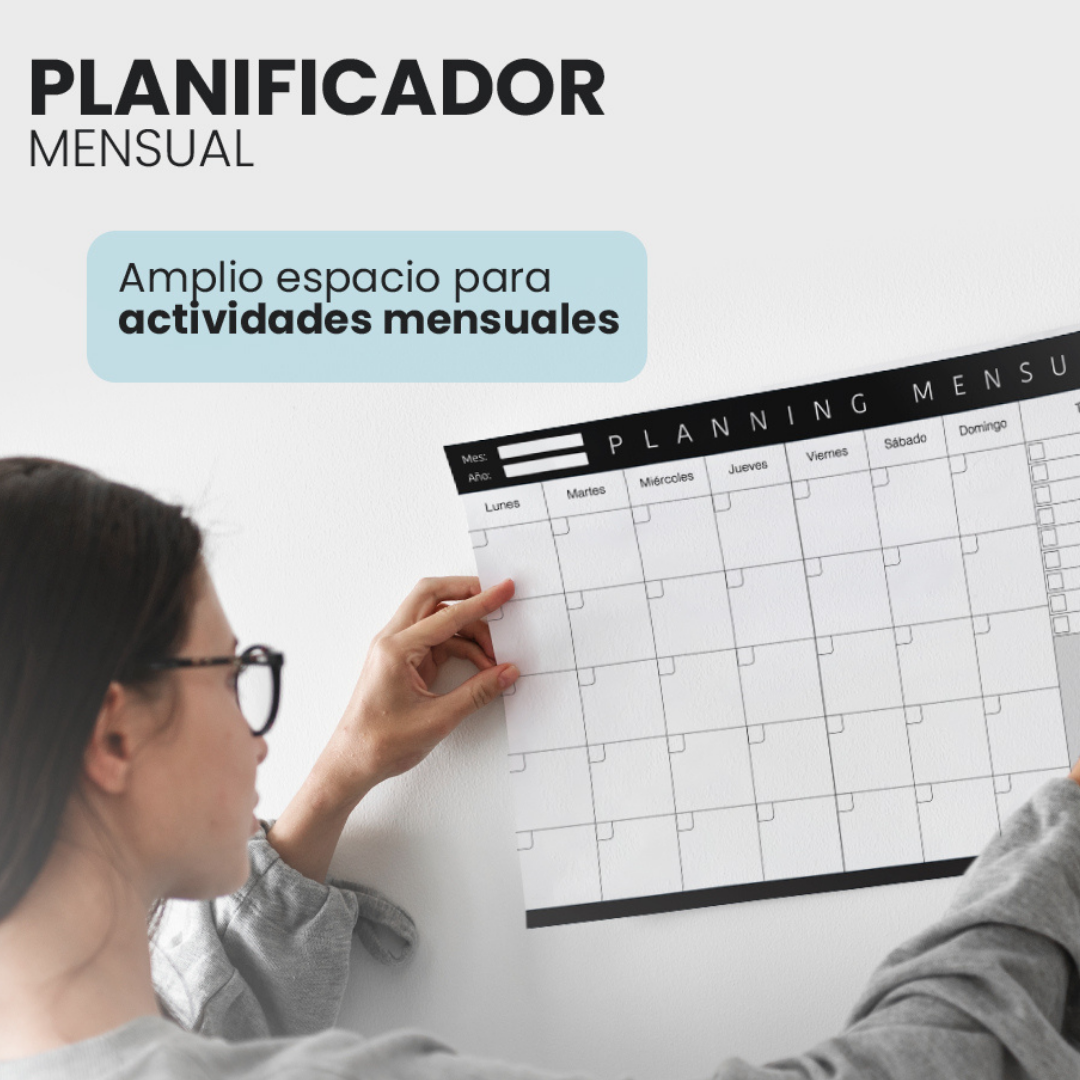 Planificateur mensuel horizontal A3