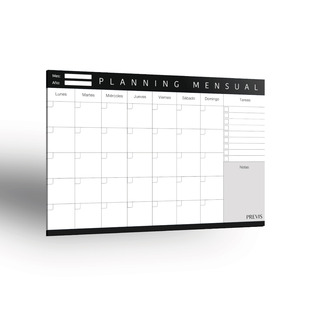Planificateur mensuel horizontal A3