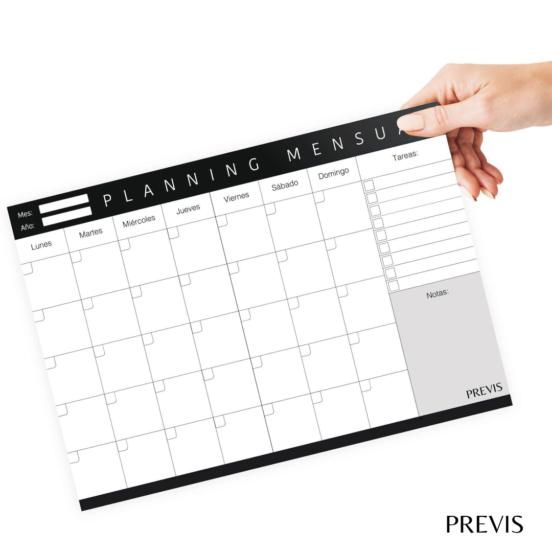 Planificateur mensuel horizontal A3