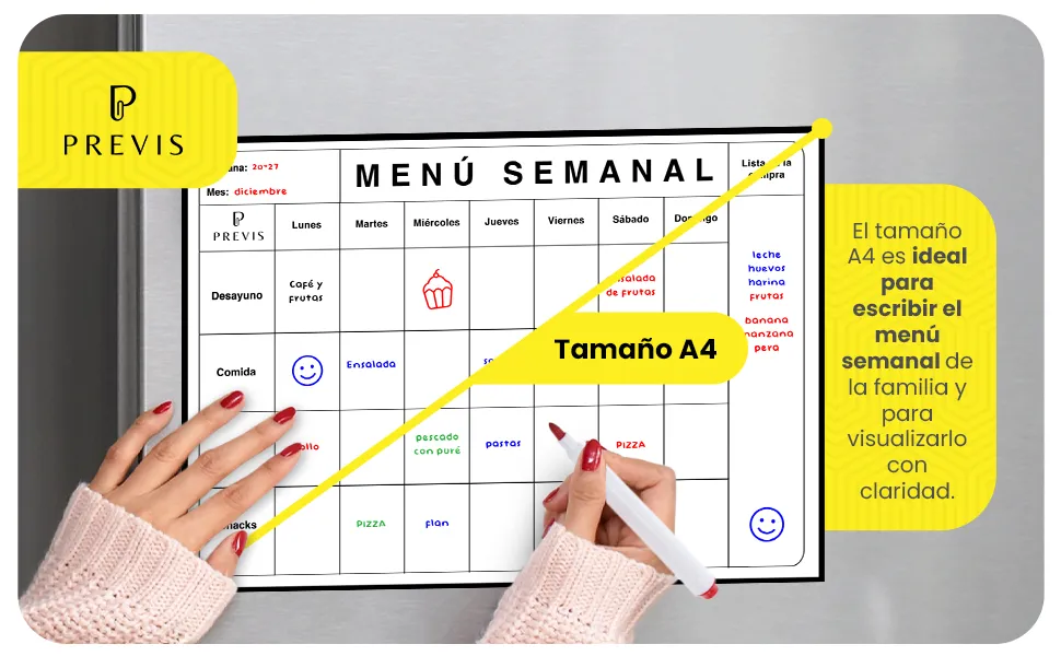 Menú semanal magnético para nevera: detalle de uso 3