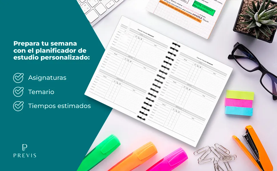 Agenda para opositores A5: planificador de estudio: detalle de uso 4