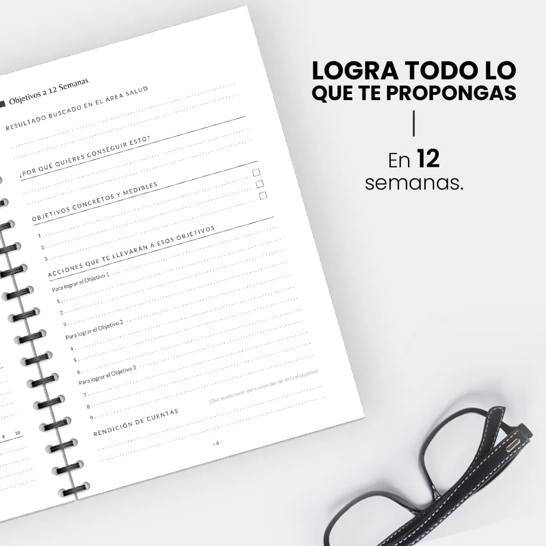 Agenda productiva: 12 semanas para transformar tu crecimiento Tapa negra — miniatura 4
