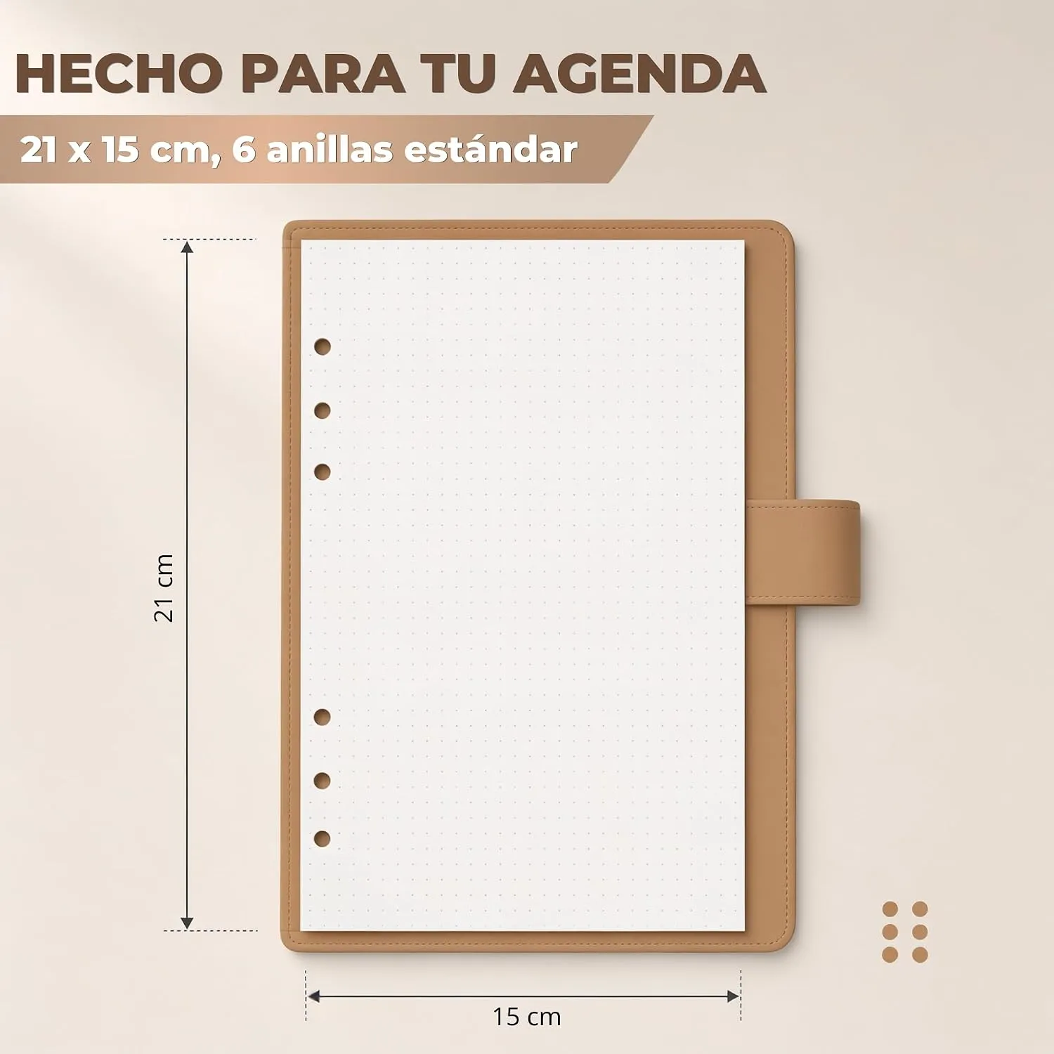 Recambios para agenda A5 de 6 anillas — Punteadas, imagen 3