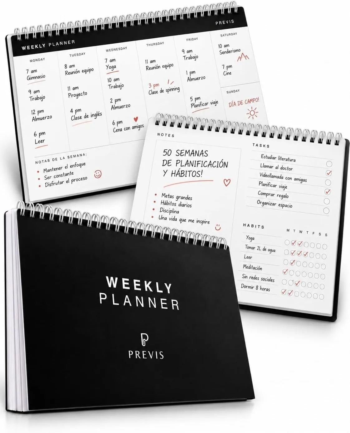 Planificador semanal A4 de sobremesa, 50 semanas