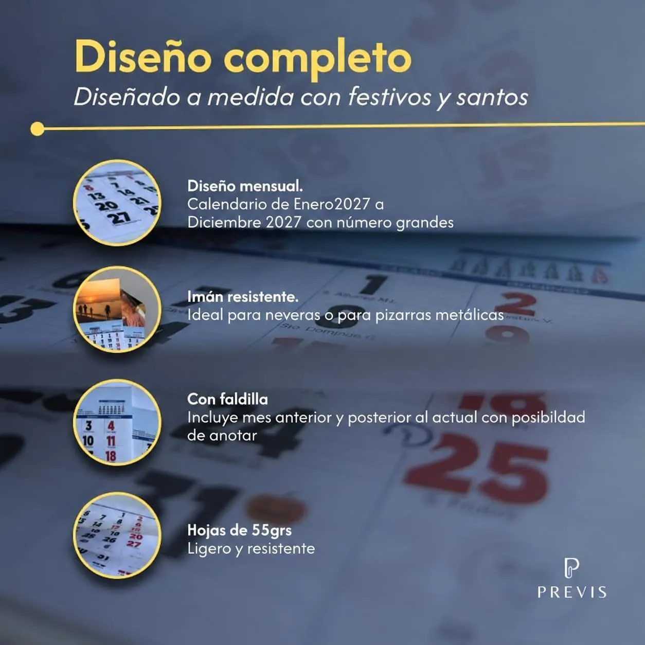 Calendario personalizado 2027 con foto, imán para nevera — 23,5×28 cm, imagen 5
