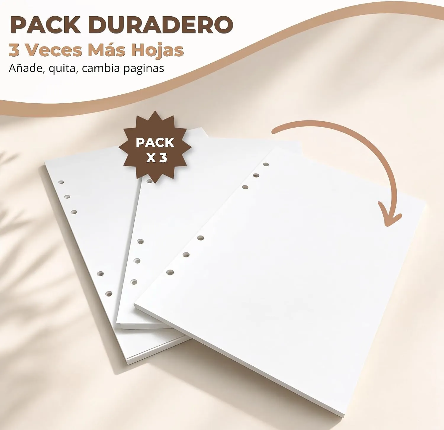Recambios para agenda A5 de 6 anillas — Blancas, imagen 4