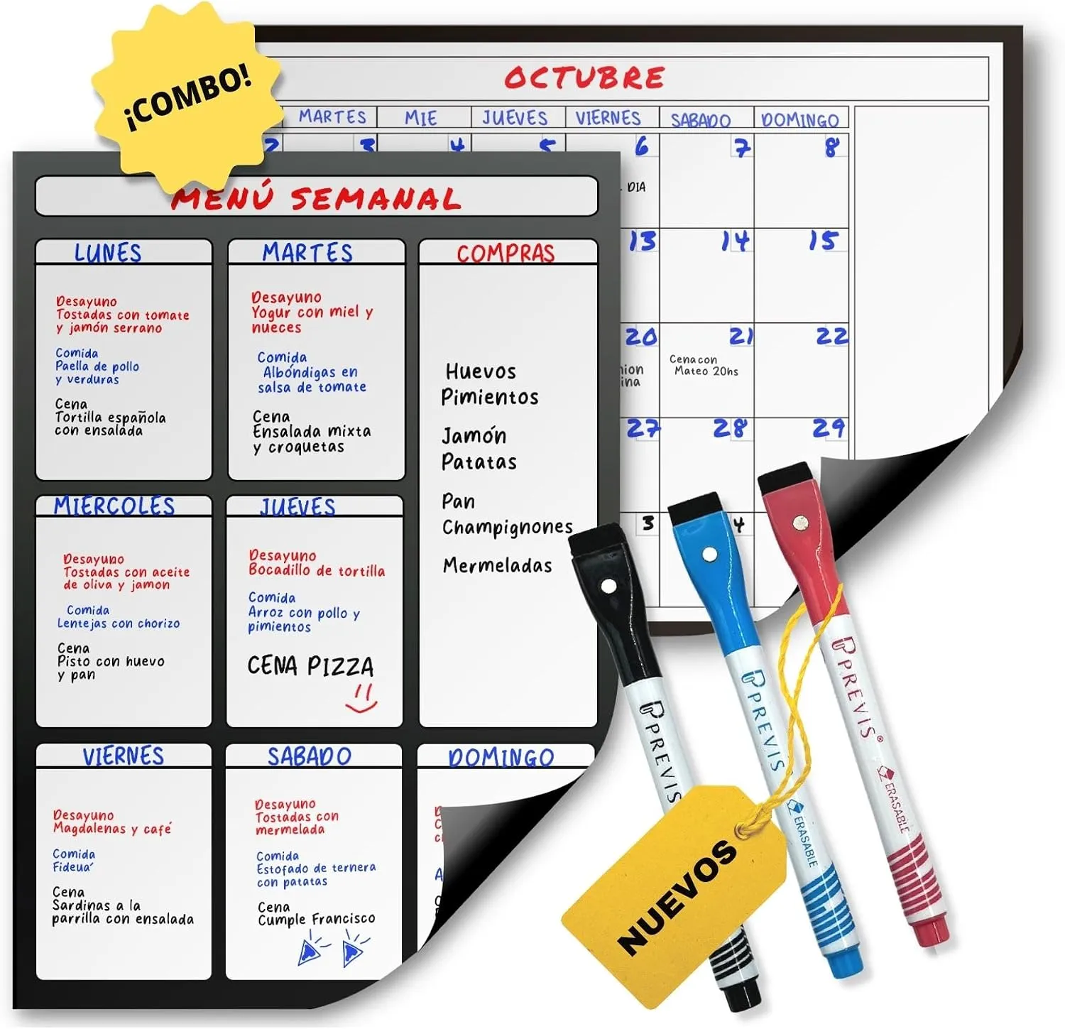 Combo calendario mensual + planificador semanal Vivaz
