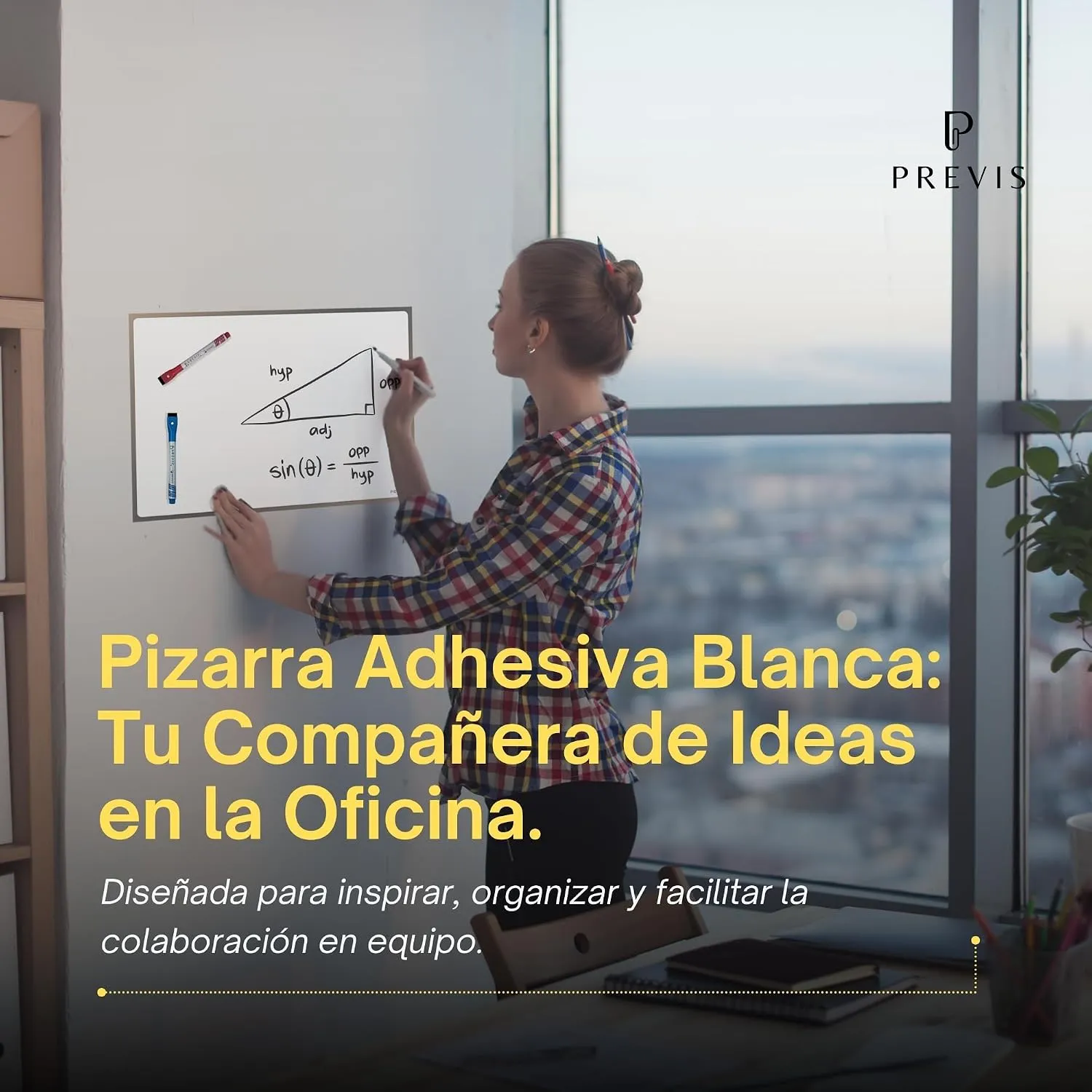 Pizarra blanca adhesiva magnética para pared A3 · 40×30 cm — miniatura 2