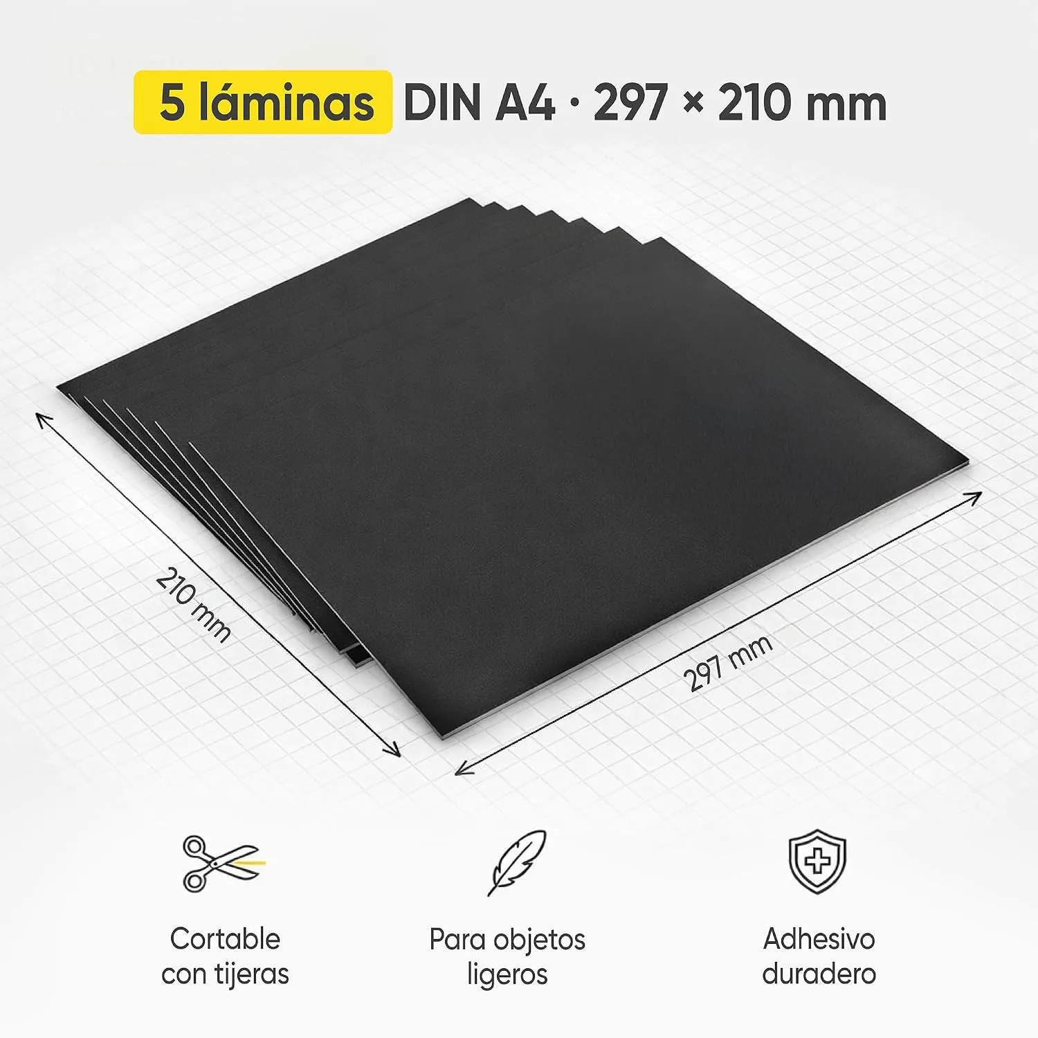Láminas magnéticas autoadhesivas A4 y A5 A4 · Pack 5 — miniatura 2