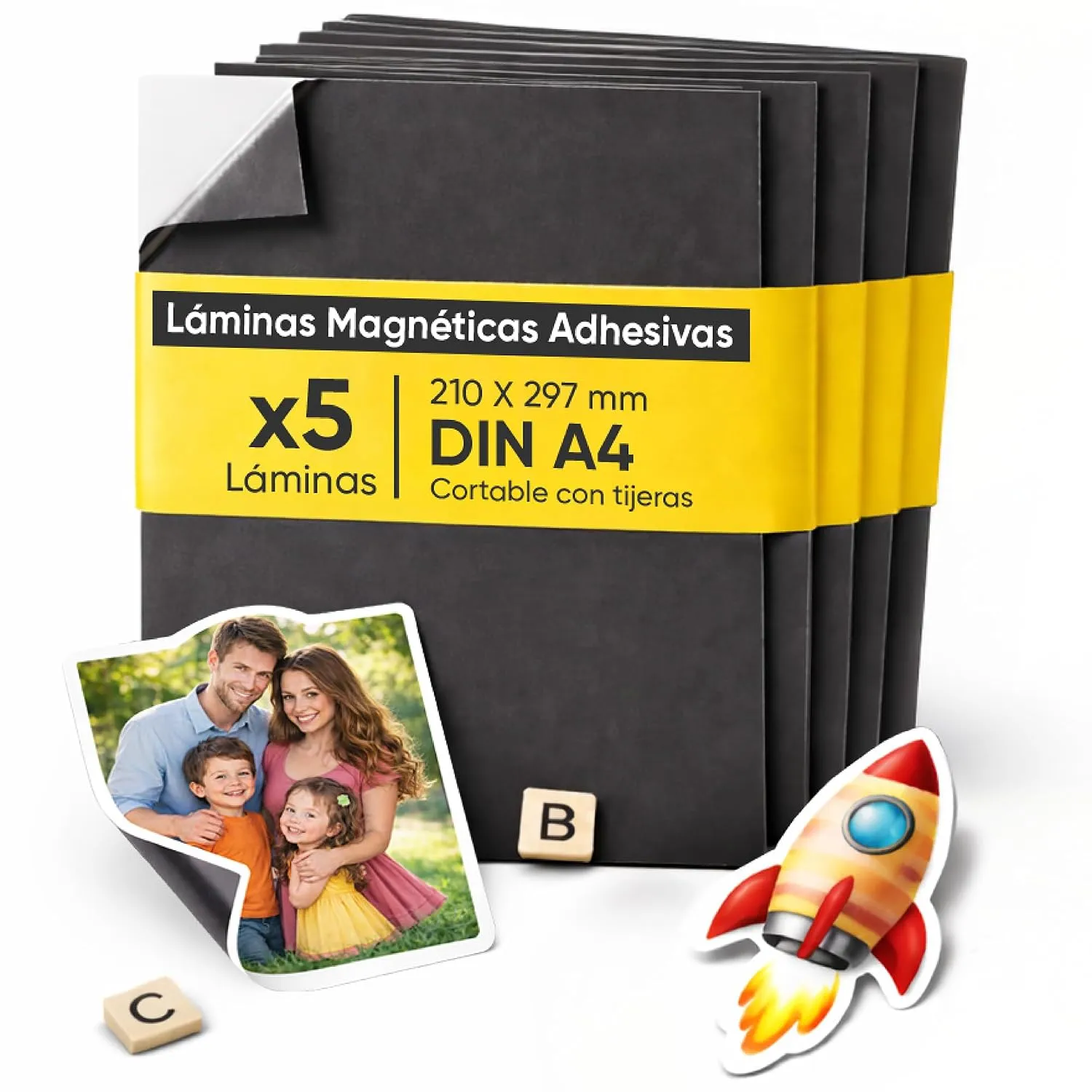 Láminas magnéticas autoadhesivas A4 y A5 — A4 · Pack 5