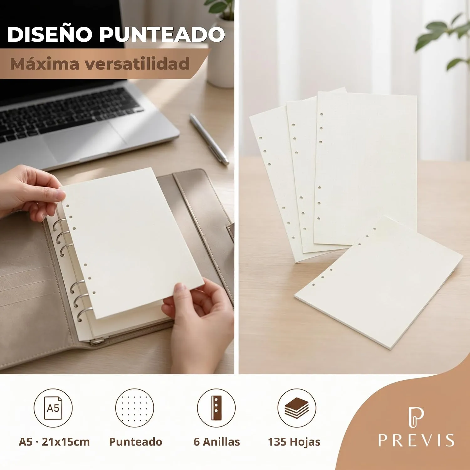 Recambios para agenda A5 de 6 anillas — Punteadas, imagen 2