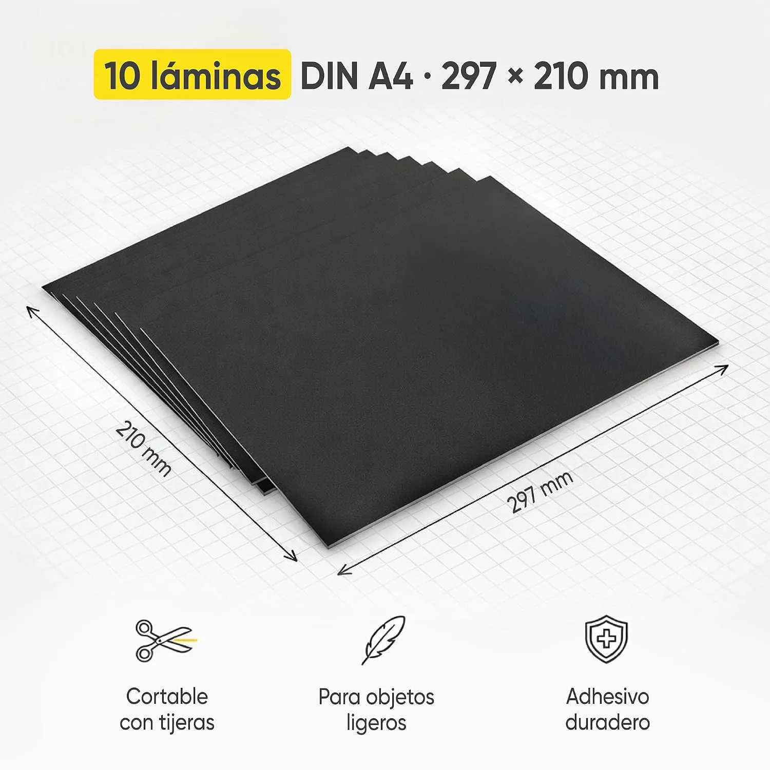 Láminas magnéticas autoadhesivas A4 y A5 A4 · Pack 10 — miniatura 3