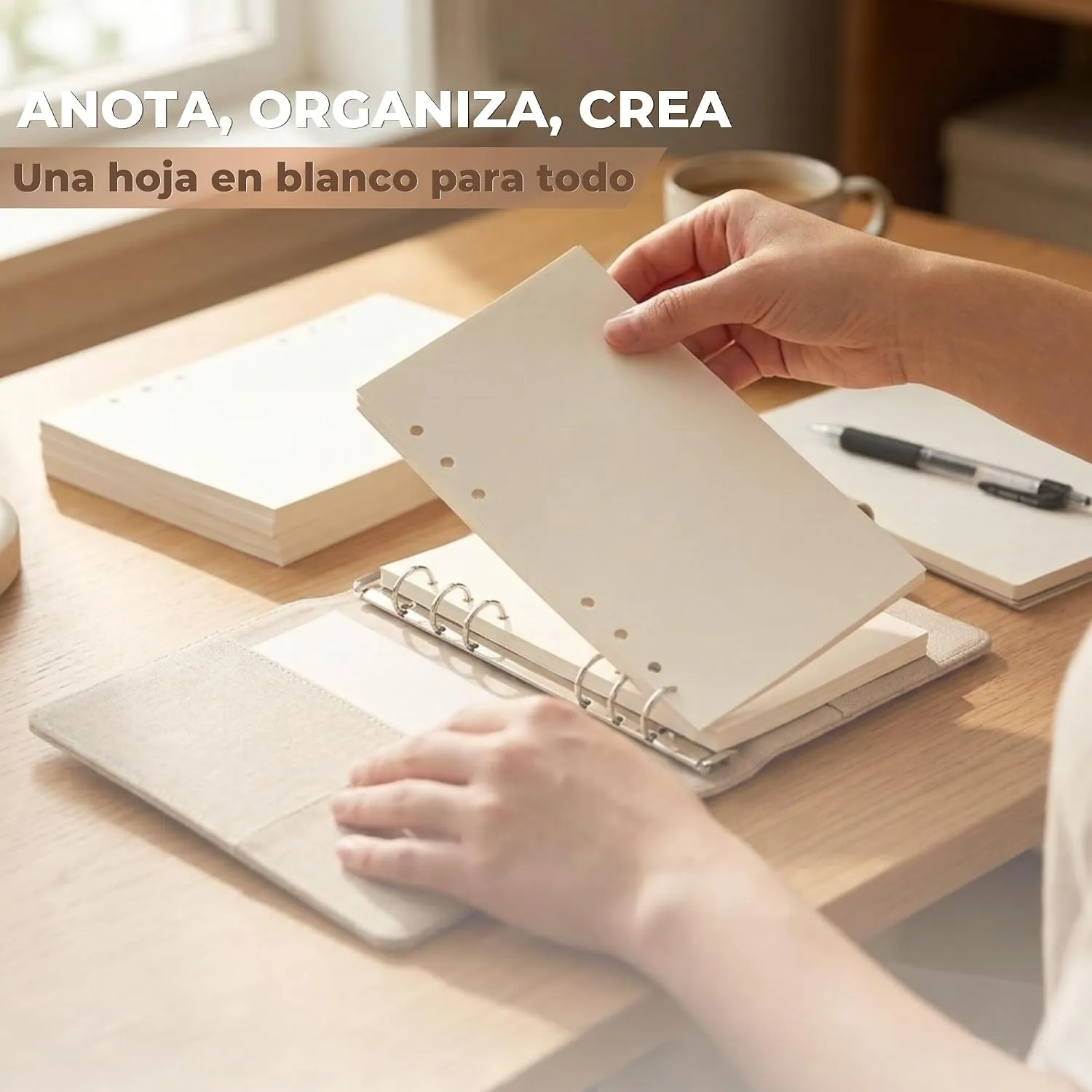 Recambios para agenda A5 de 6 anillas — Blancas, imagen 5