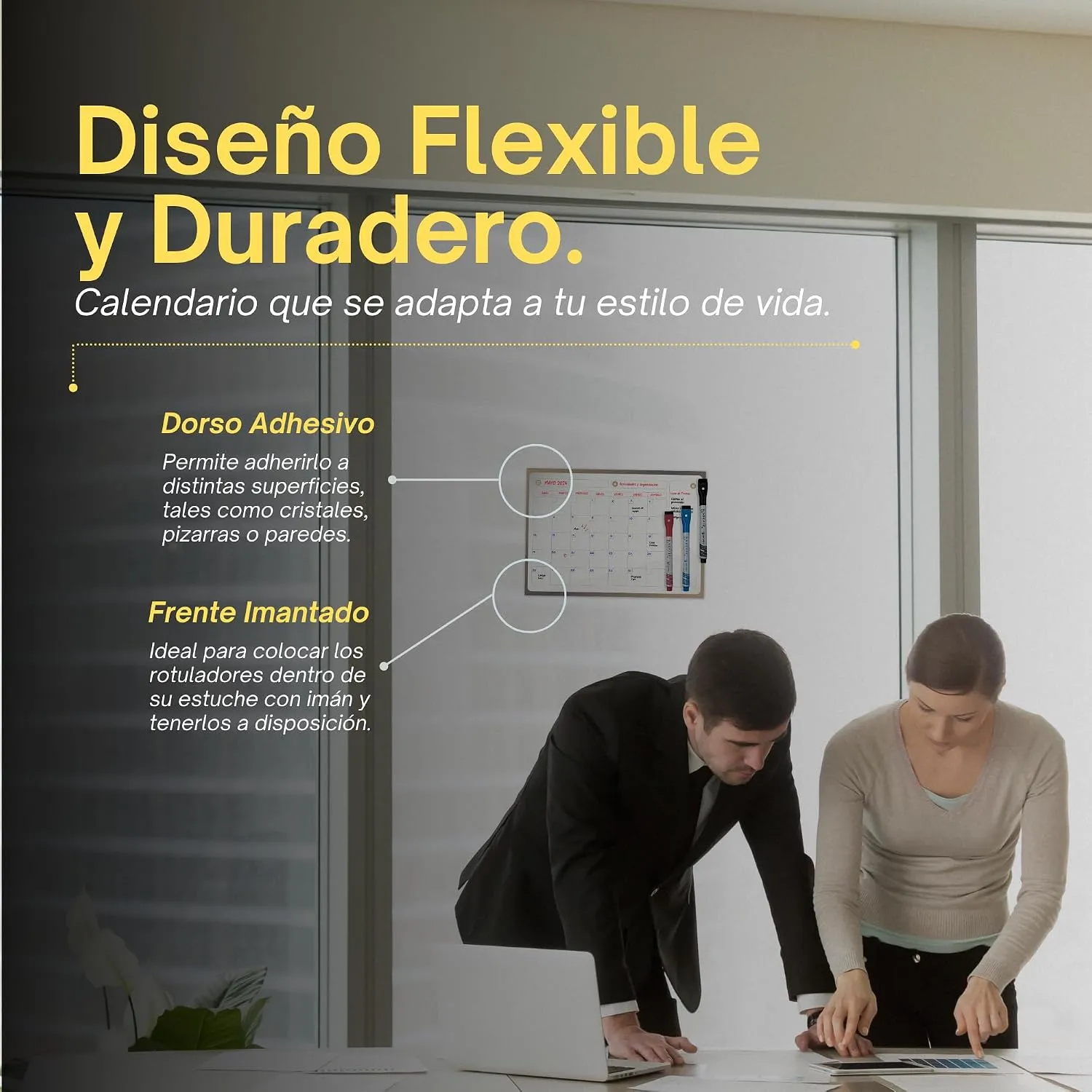 Pizarra calendario adhesiva para pared — A4 · 30×21 cm, imagen 4