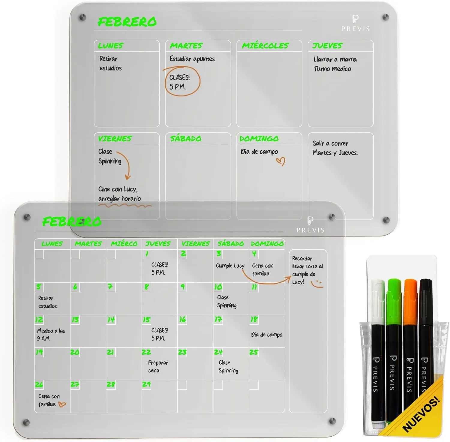 Kit pizarras acrílicas transparentes Alma