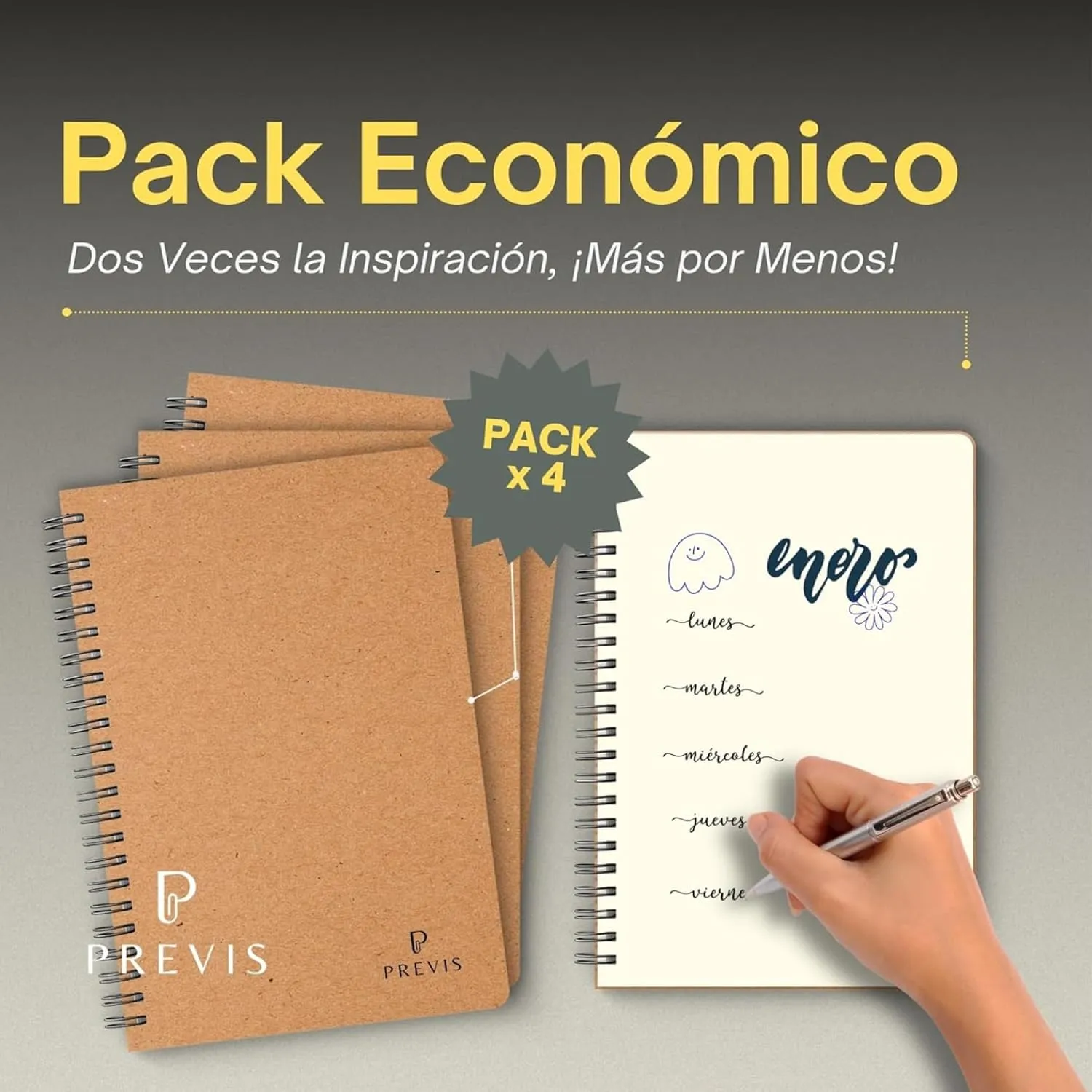 Libretas A5 de papel reciclado, pack de 4 Pack 4 · Edición 2 — miniatura 5