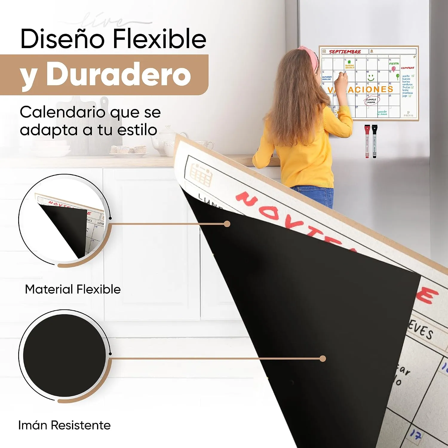 Calendario magnético para nevera mensual A4 · 21×30 cm — miniatura 3