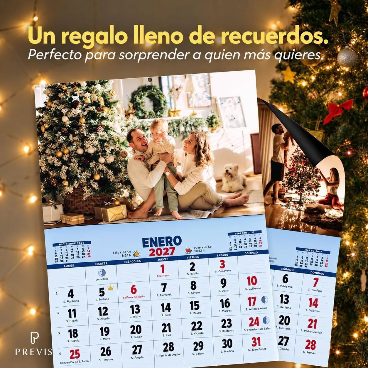 Calendario personalizado 2027 con foto, imán para nevera — 23,5×28 cm, imagen 7