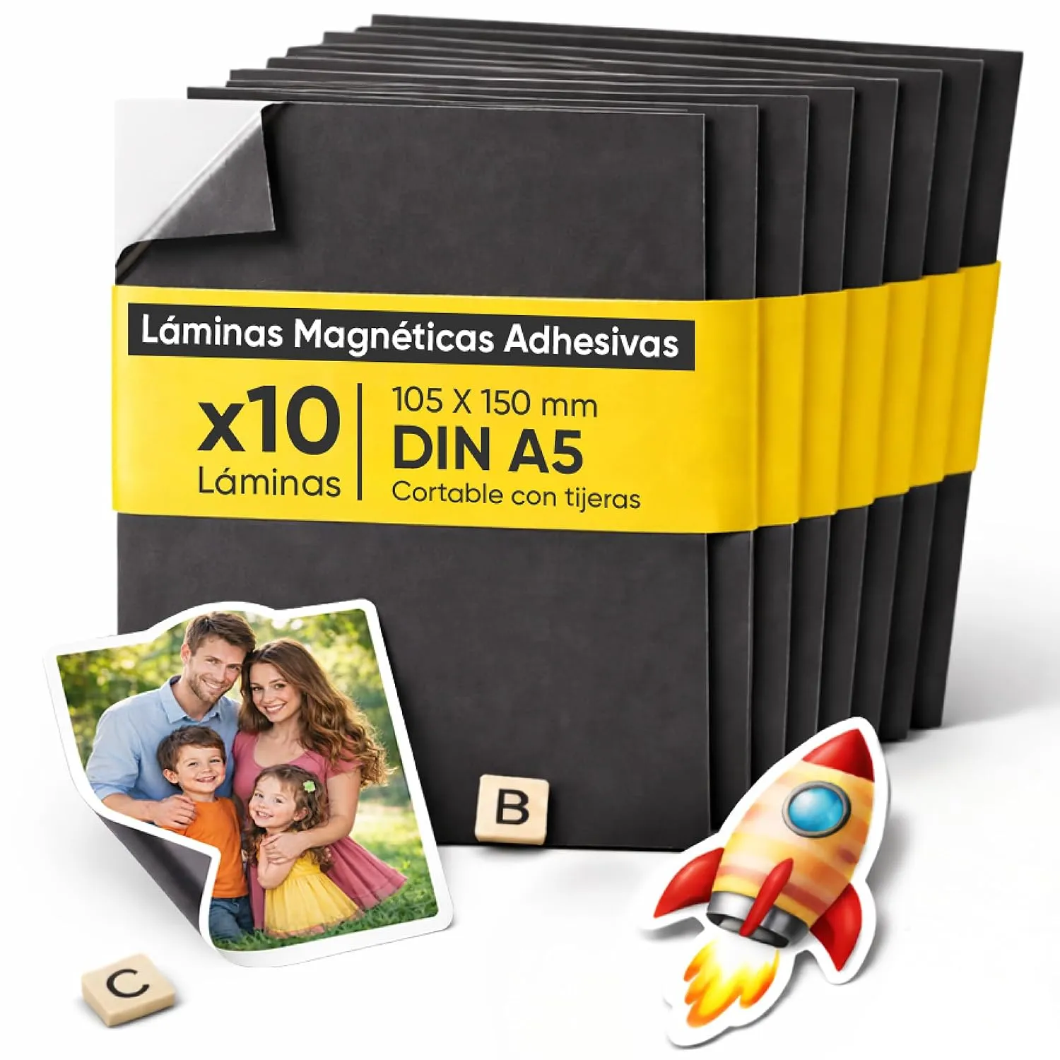 Láminas magnéticas autoadhesivas A4 y A5 — A5 · Pack 10