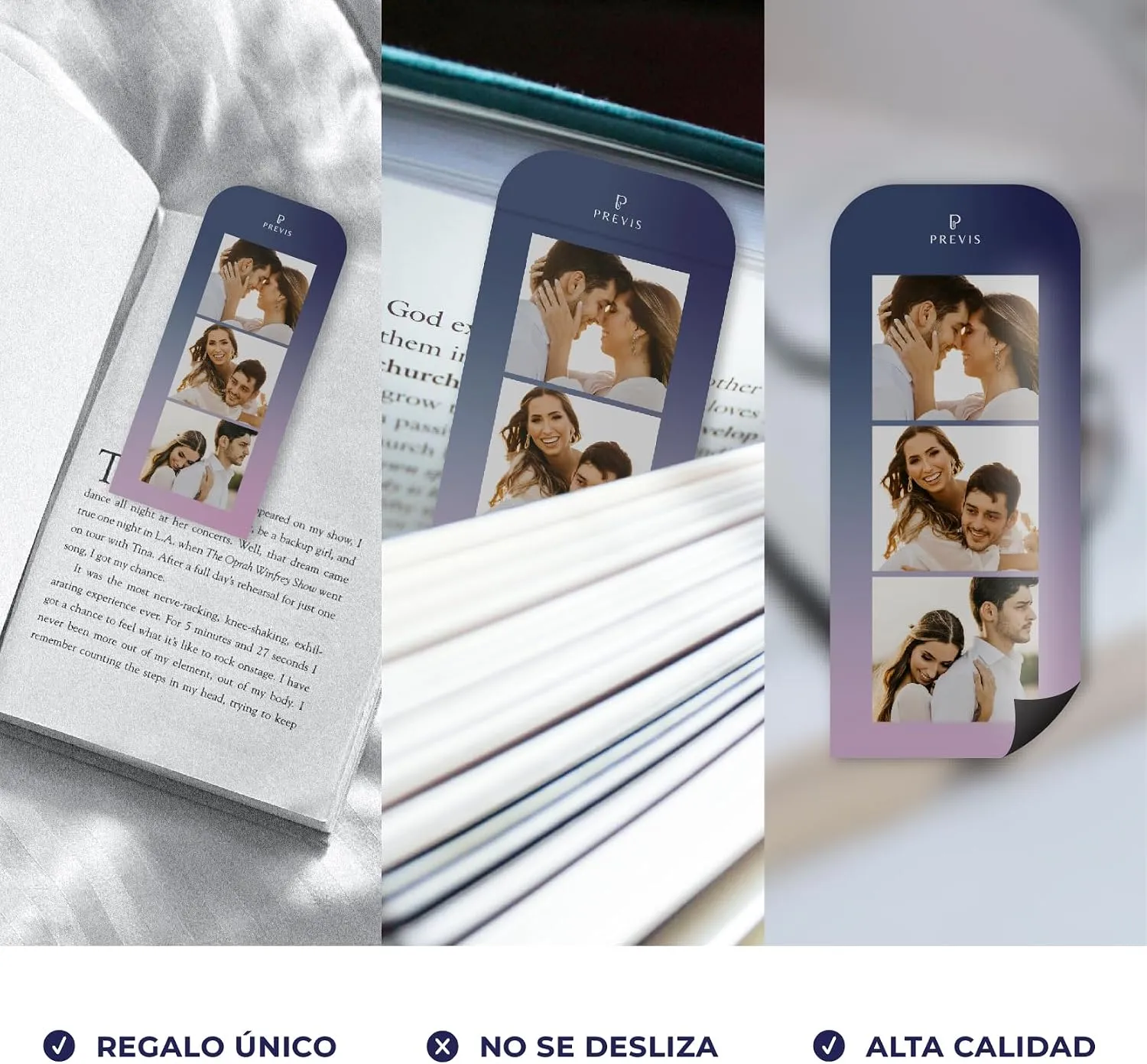 Marcapáginas magnético personalizado con fotos, detalle 3