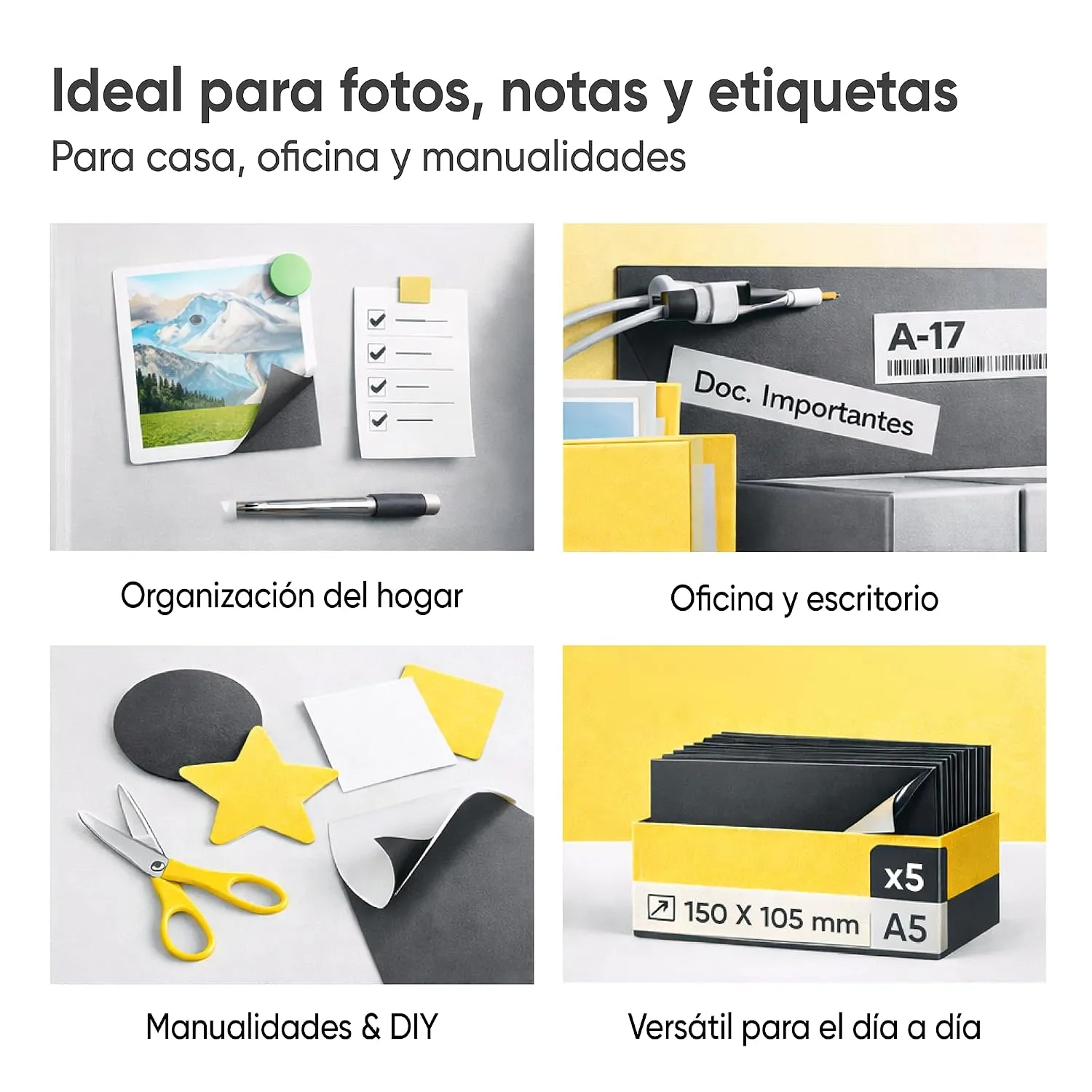 Láminas magnéticas autoadhesivas A4 y A5 A5 · Pack 5 — miniatura 3