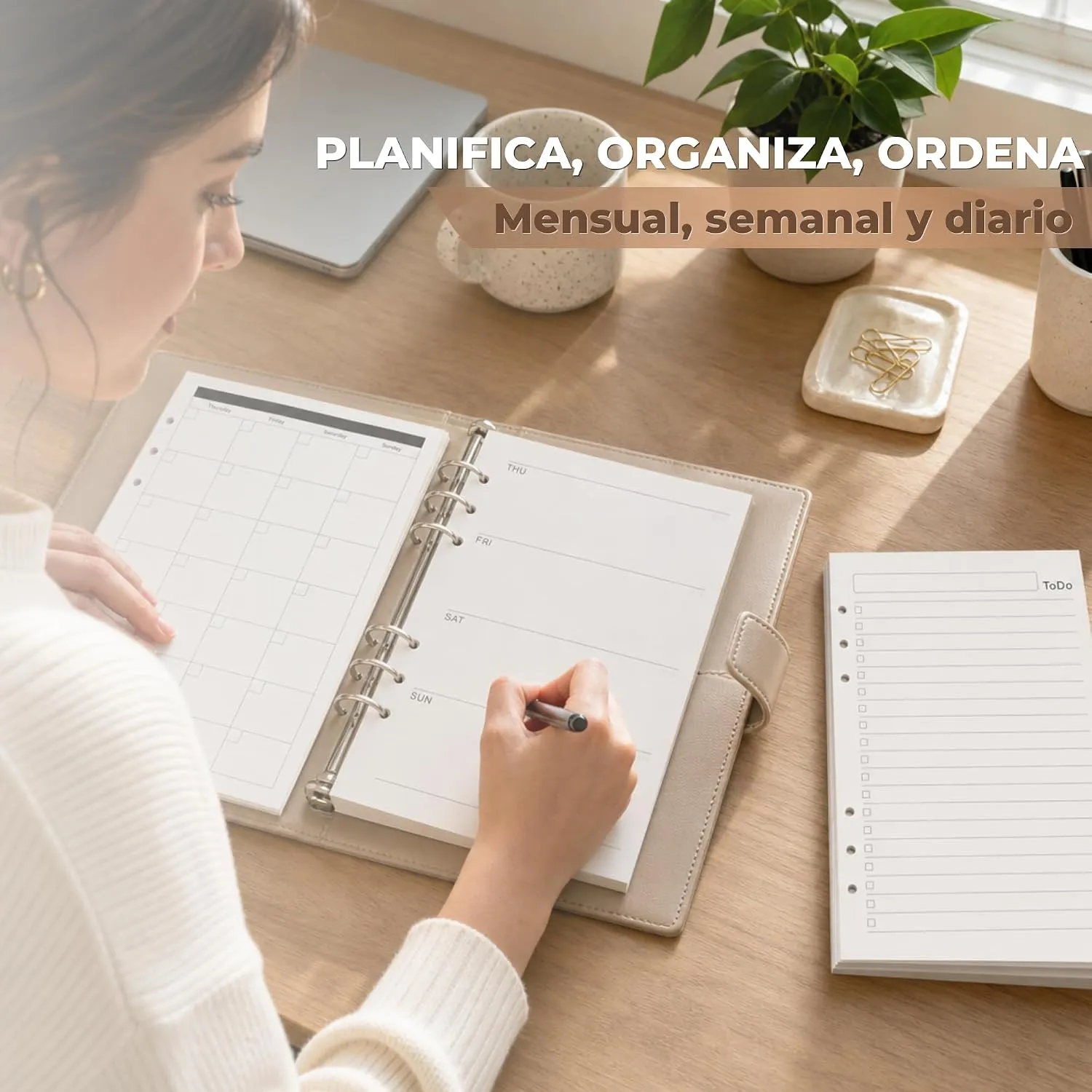 Recambios para agenda A5 de 6 anillas — Mix mensual, semanal y to-do, imagen 5