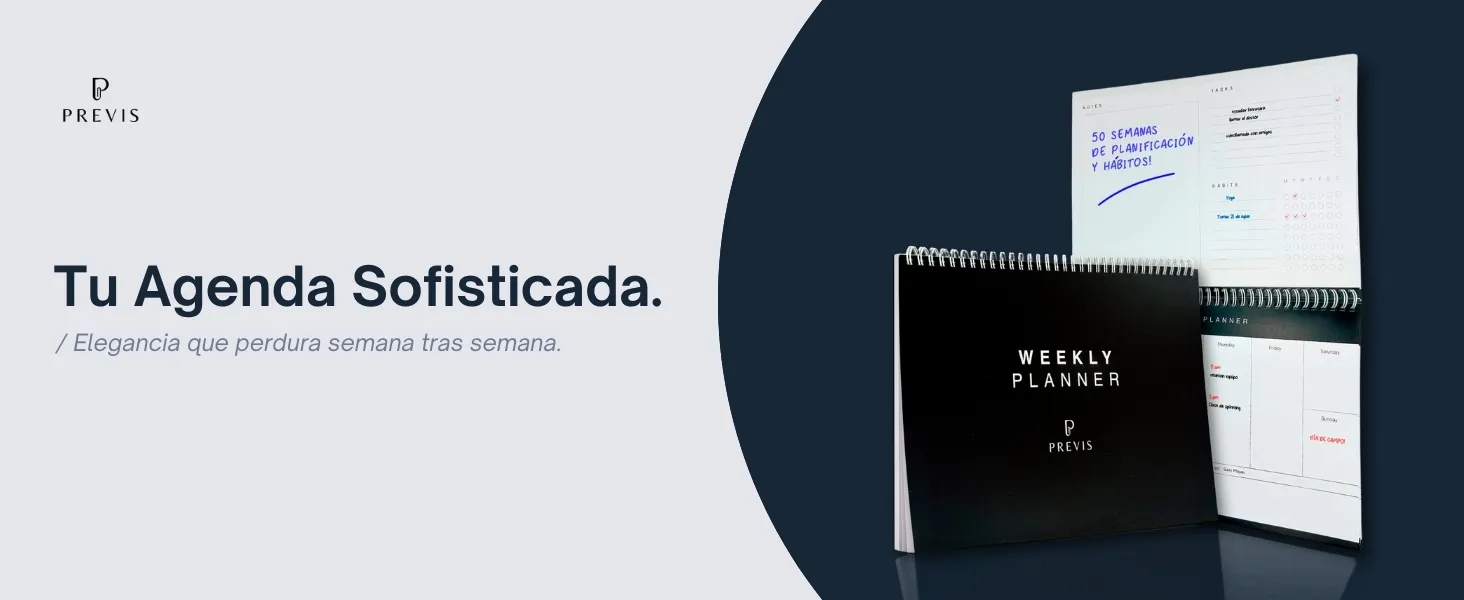 Planificador semanal A4 de sobremesa, 50 semanas: detalle de uso 1