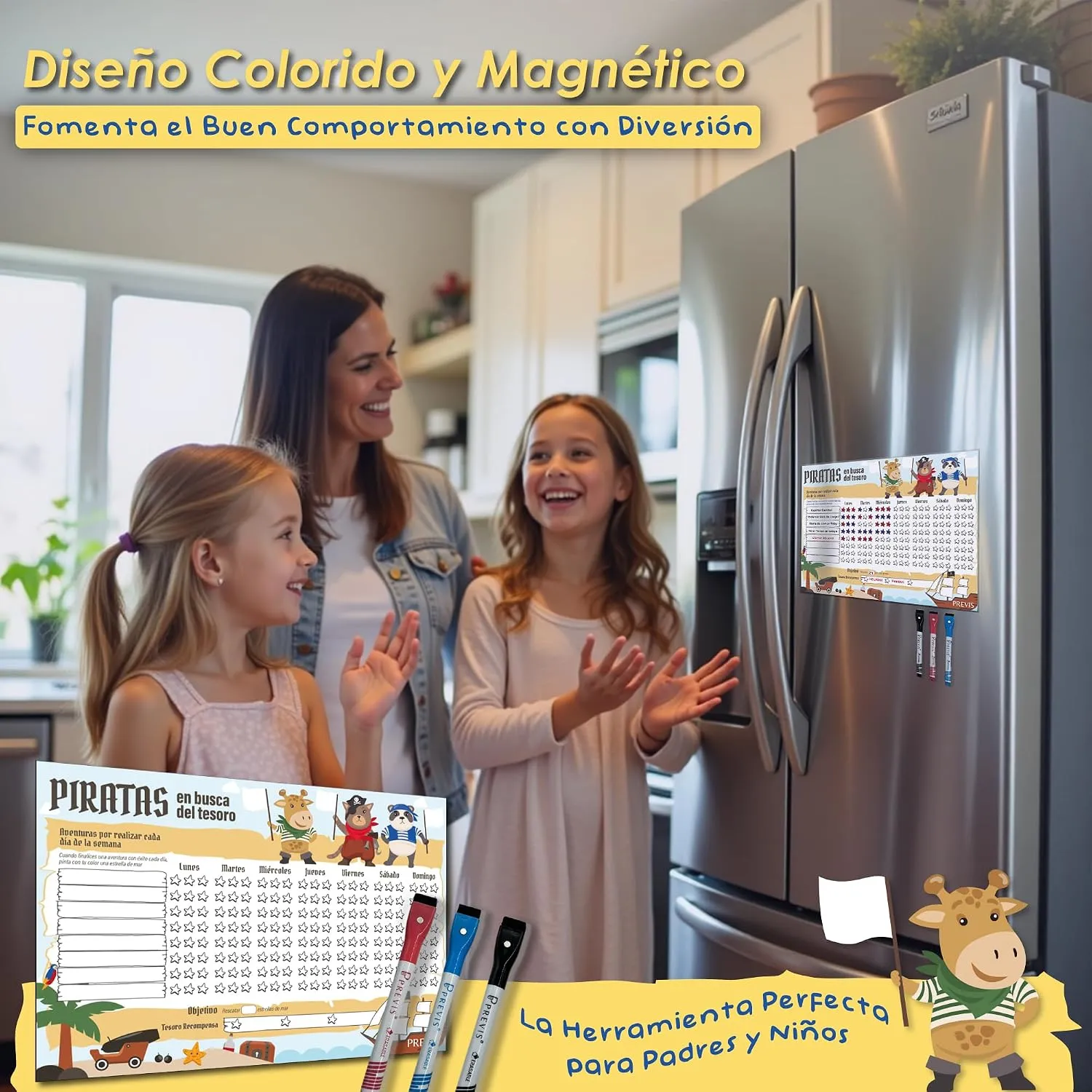 Tabla de recompensas magnética para niños — Piratas, imagen 3
