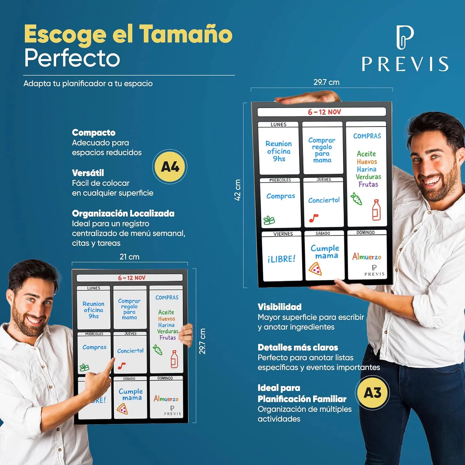 Planificador semanal magnético con lista de la compra A4 · 21×30 cm — miniatura 5