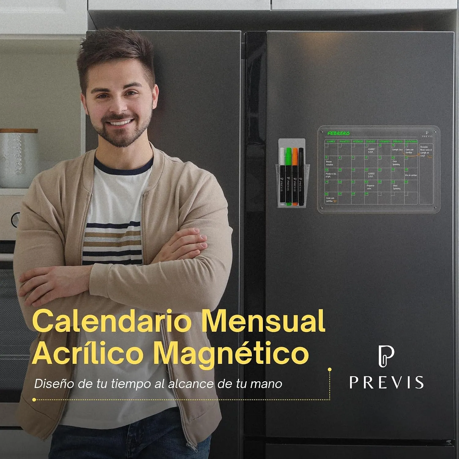 Calendario acrílico transparente magnético para nevera — A4 · 21×30 cm, imagen 3
