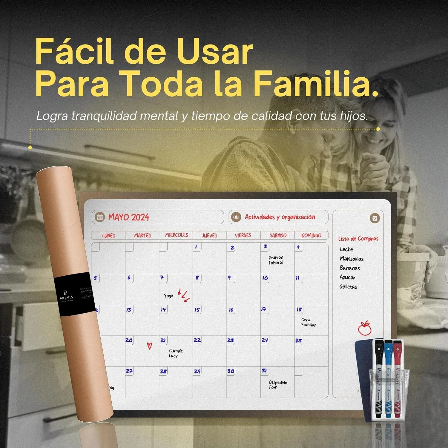 Pizarra calendario adhesiva para pared — A2 · 60×40 cm, imagen 7