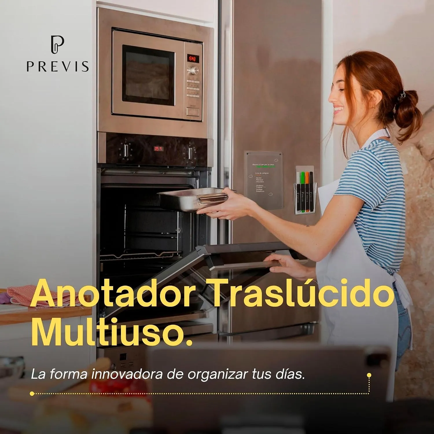 Pizarra transparente para nevera minimalista Flow — A5 · 14,8×21 cm, imagen 2