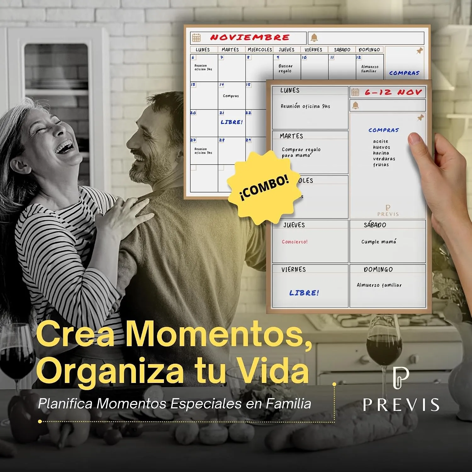 Pack calendario mensual + planificador semanal magnético Pack A3 — miniatura 6