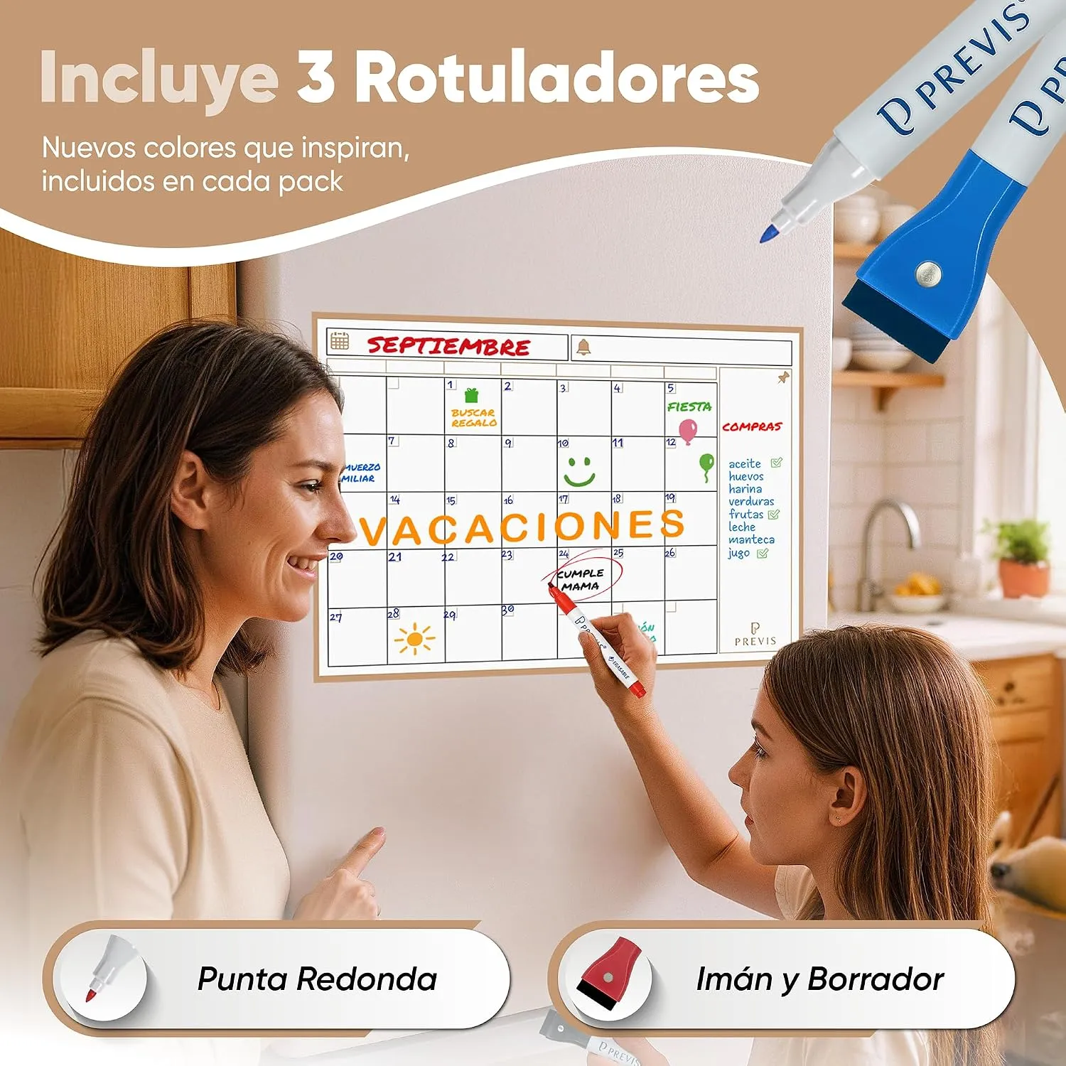 Calendario magnético para nevera mensual A4 · 21×30 cm — miniatura 4