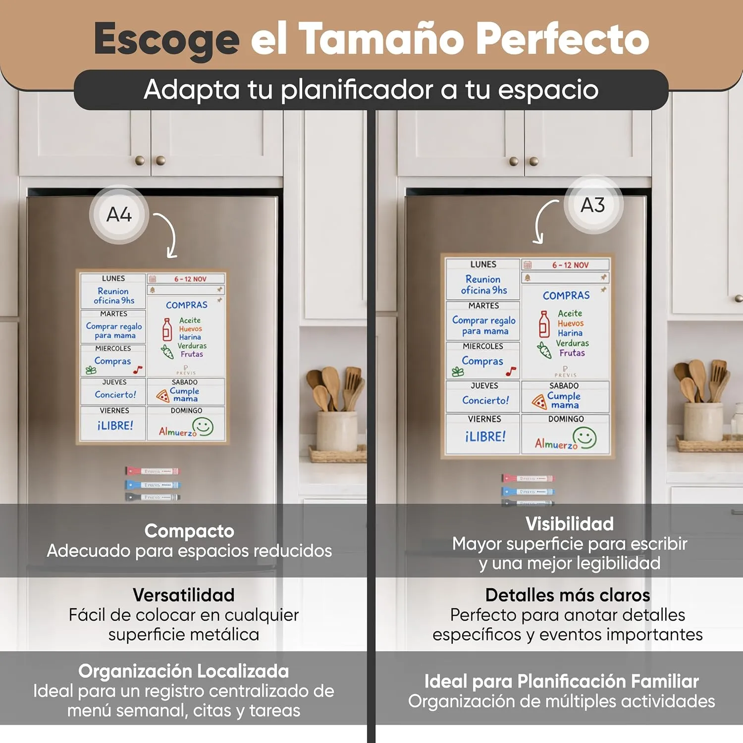 Planificador semanal magnético para nevera — A4 · 21×30 cm, imagen 5