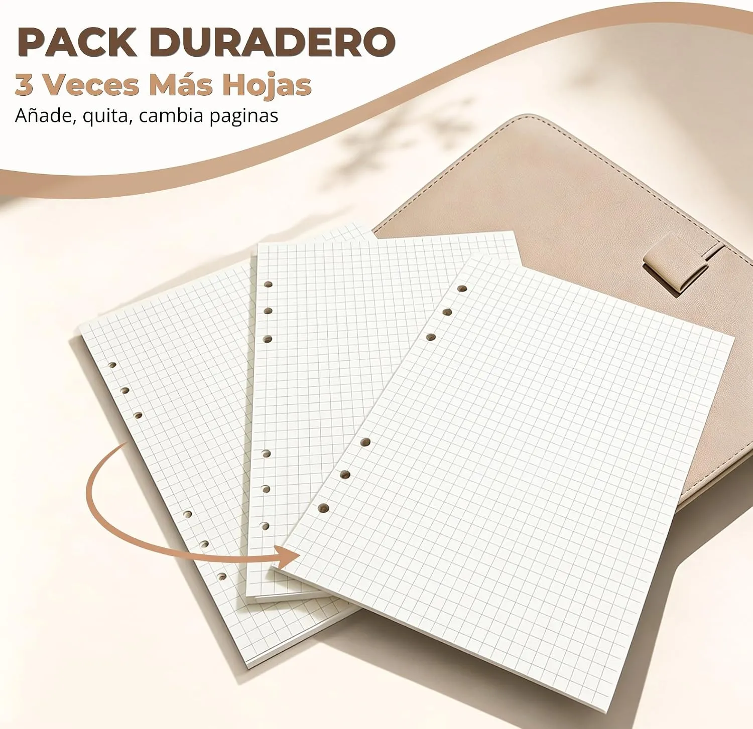 Recambios para agenda A5 de 6 anillas — Cuadrícula, imagen 4