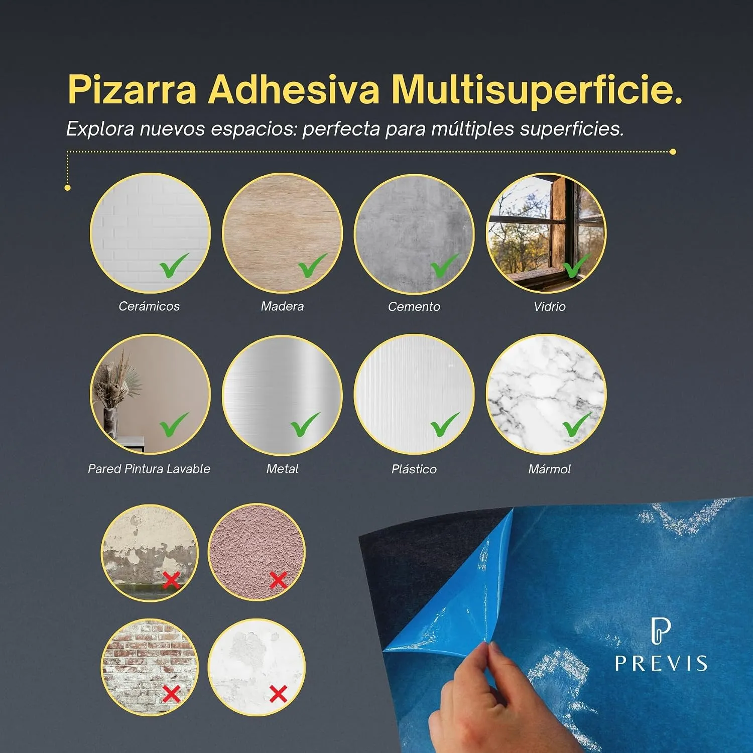 Pizarra blanca adhesiva magnética para pared A2 · 60×40 cm — miniatura 5