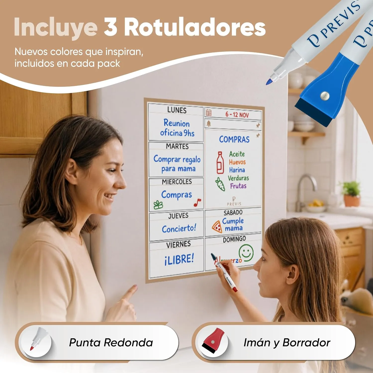Planificador semanal magnético para nevera — A4 · 21×30 cm, imagen 4