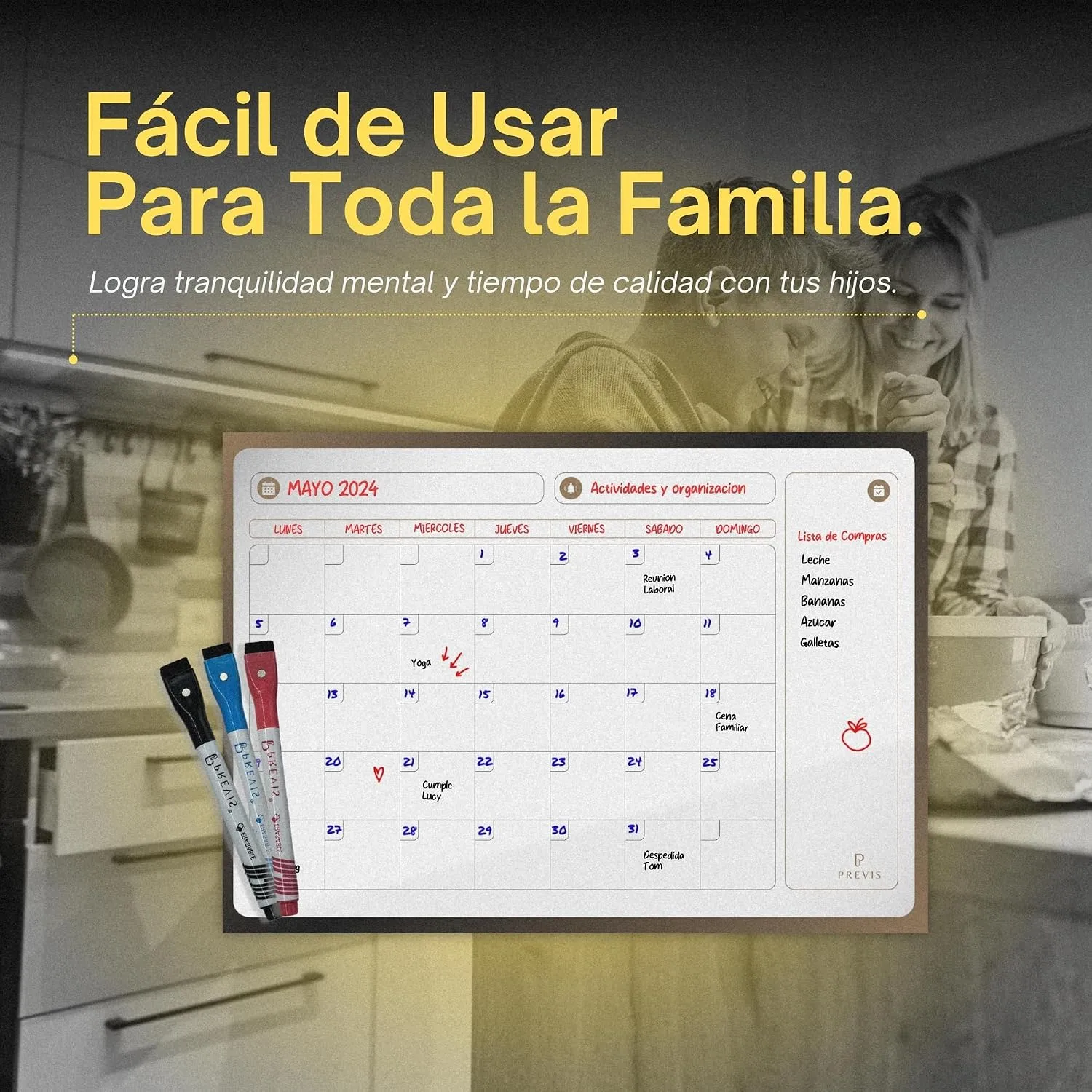 Pizarra calendario adhesiva para pared — A3 · 40×30 cm, imagen 8